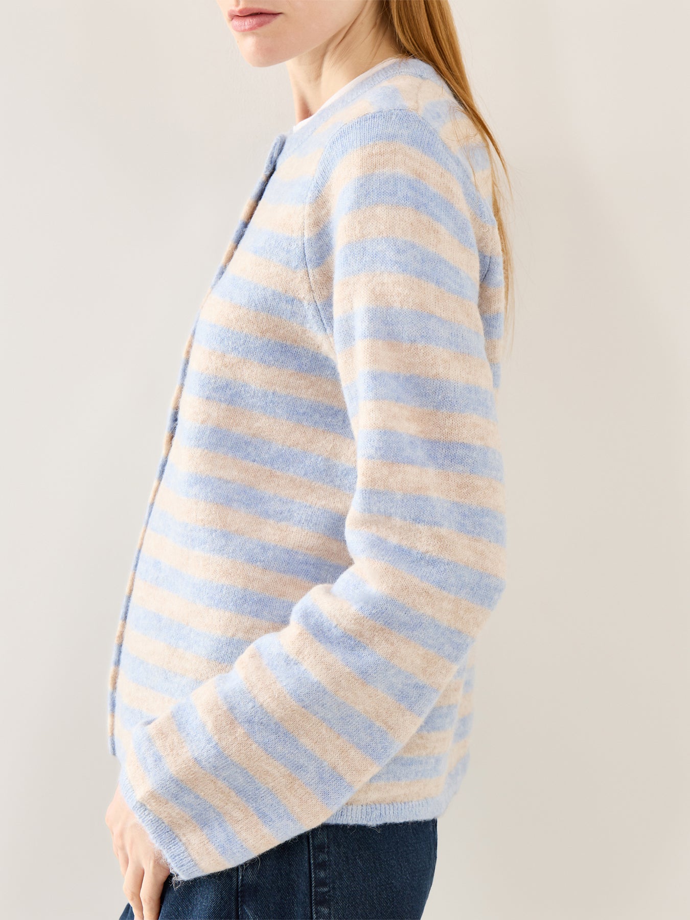 Lulu Long Sleeve Knit Cardigan Blue
