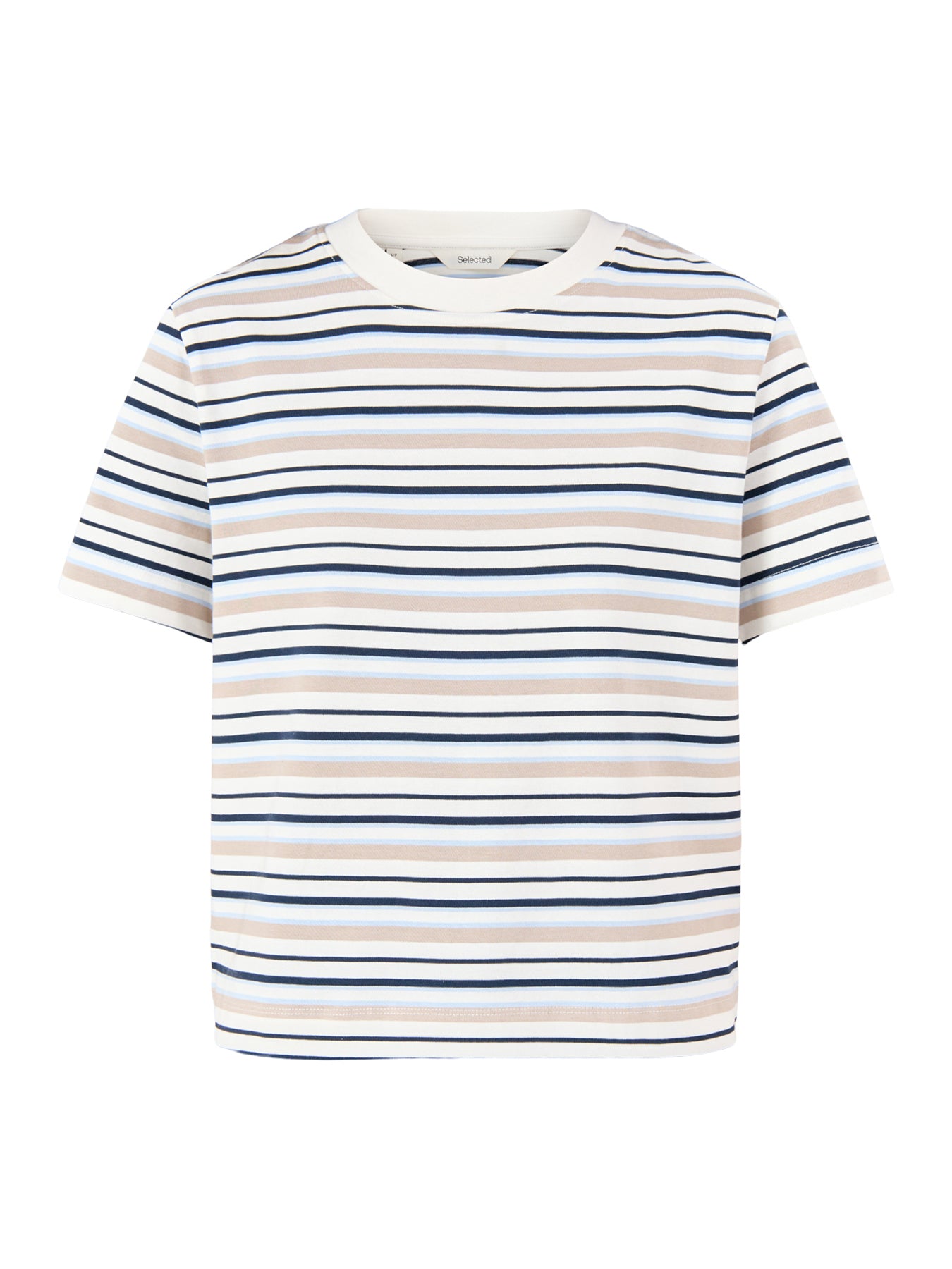 Essential Striped Boxy T-Shirt Blue
