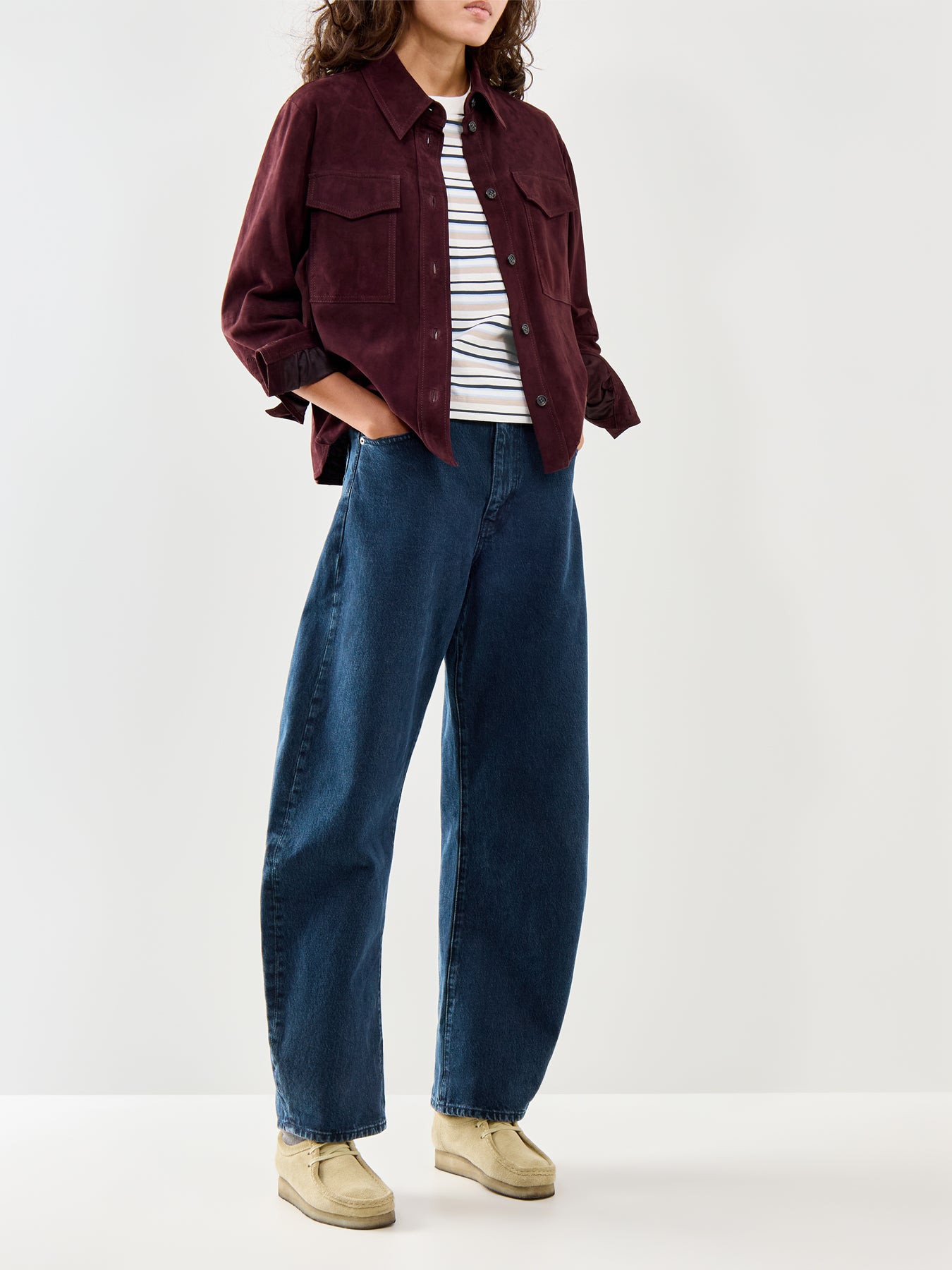 Essential Striped Boxy T-Shirt Blue