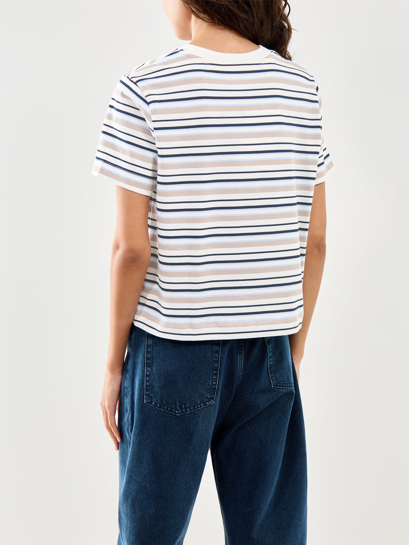 Essential Striped Boxy T-Shirt Blue