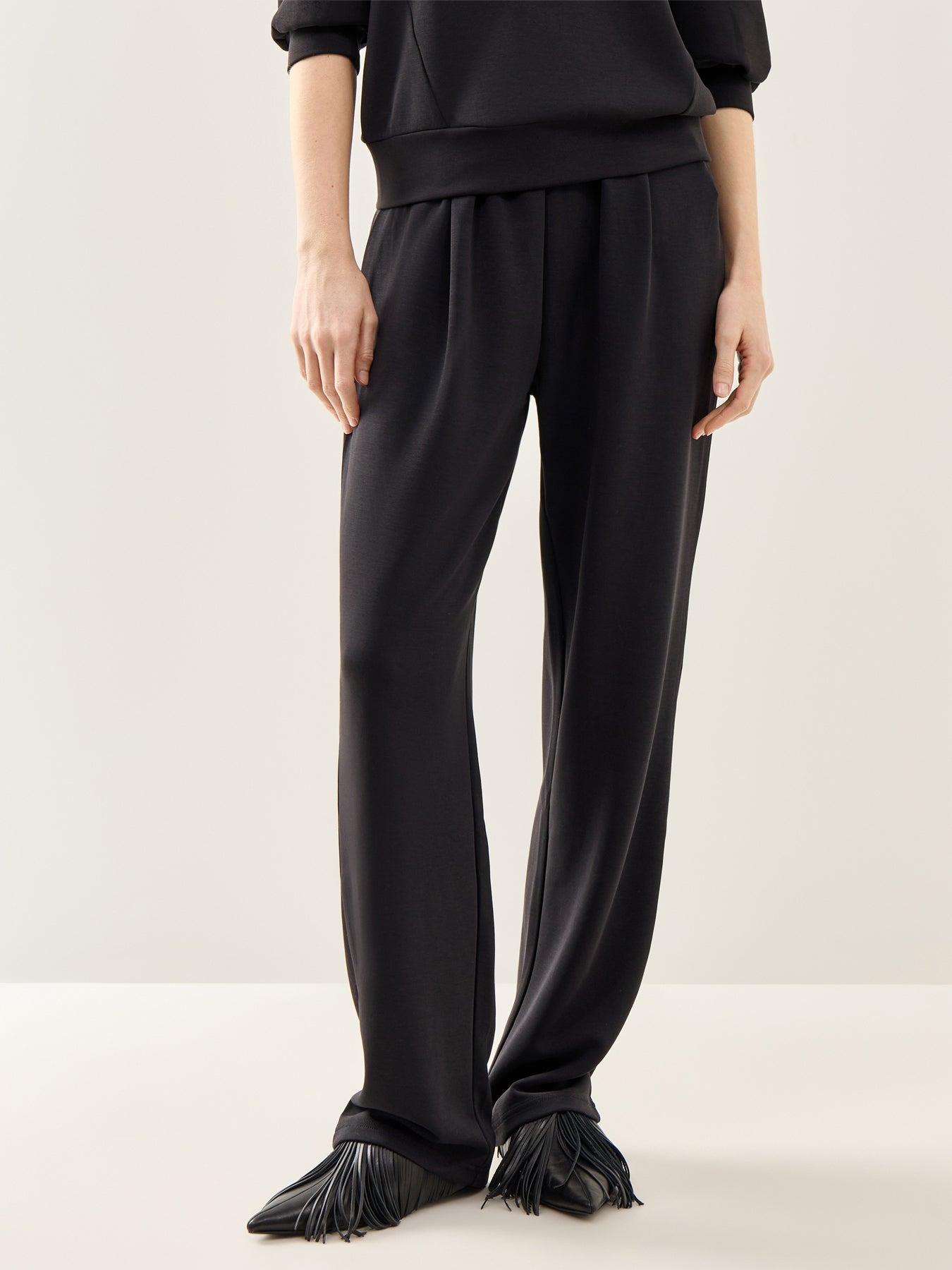 Tenny High-Waist Trousers Black