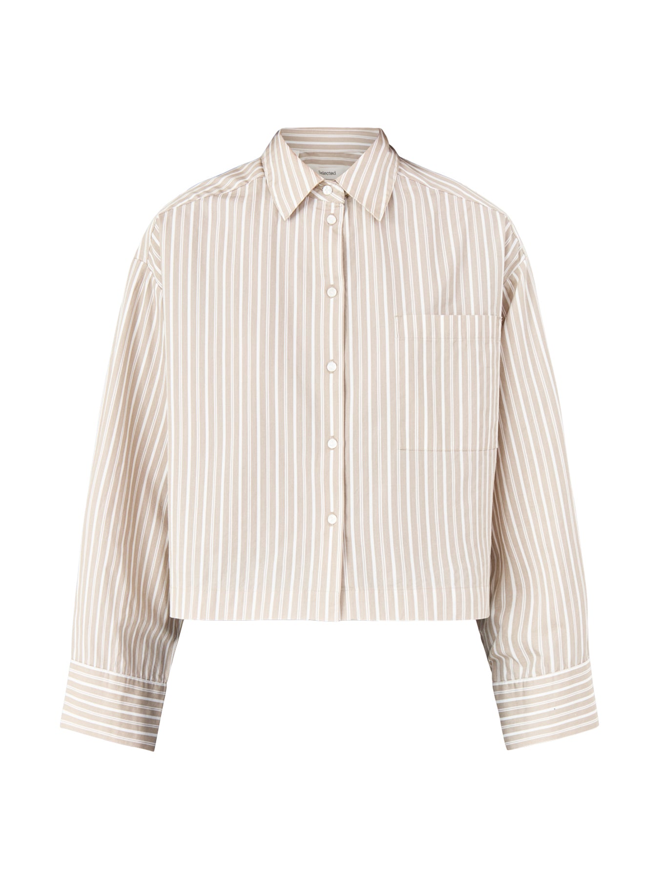 Astha Cropped Boxy Shirt Cream