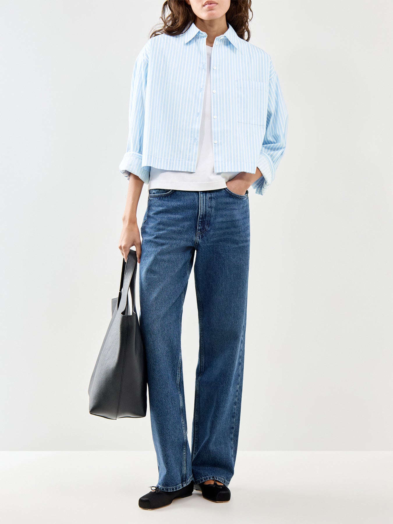 Cropped Boxy Shirt Blue