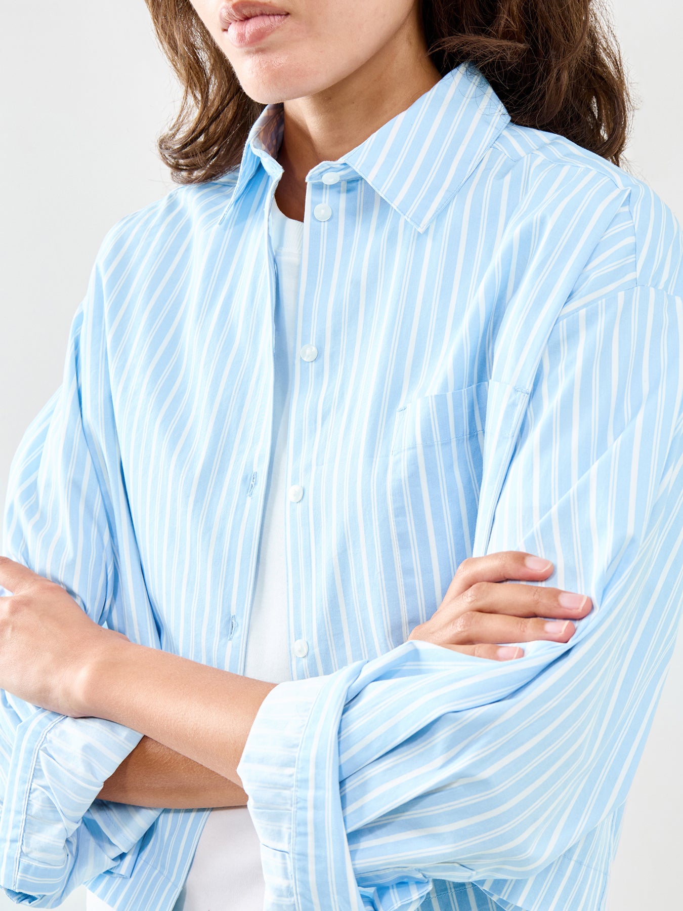 Cropped Boxy Shirt Blue