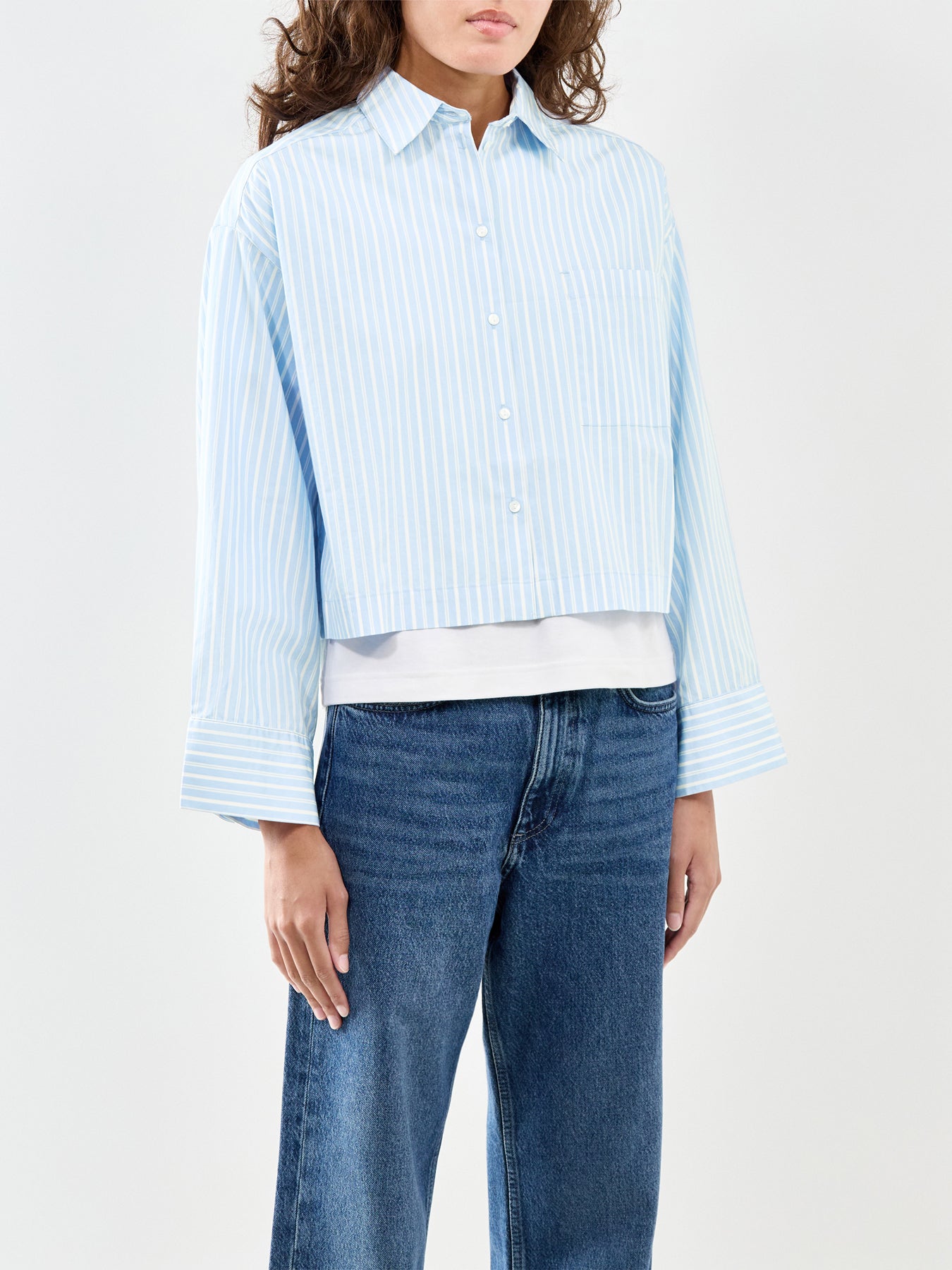 Cropped Boxy Shirt Blue