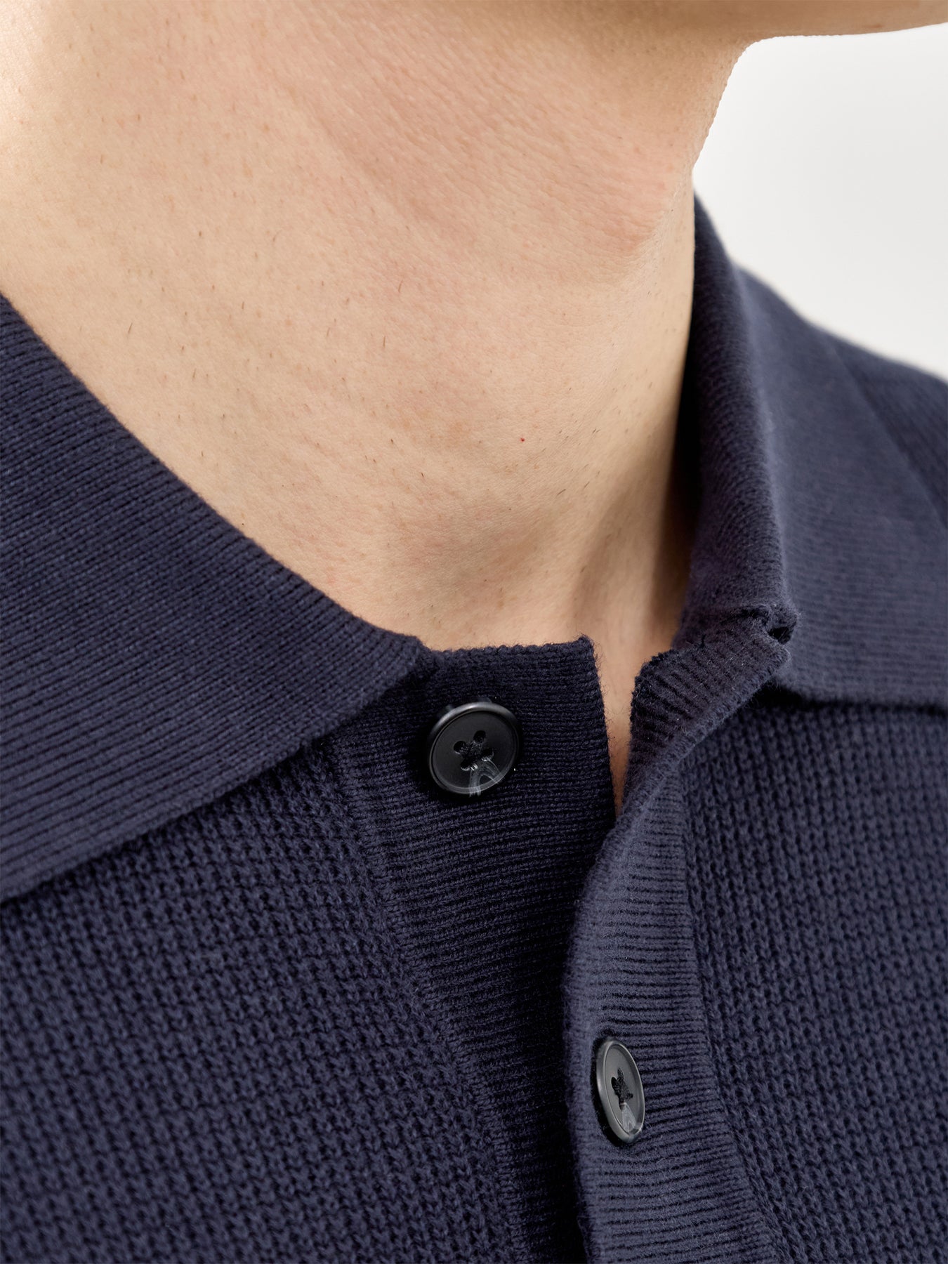 Relaxed Knit Polo Shirt Navy