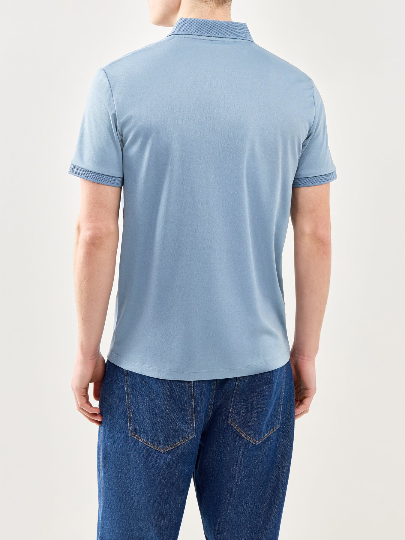 Zip Polo Shirt Blue