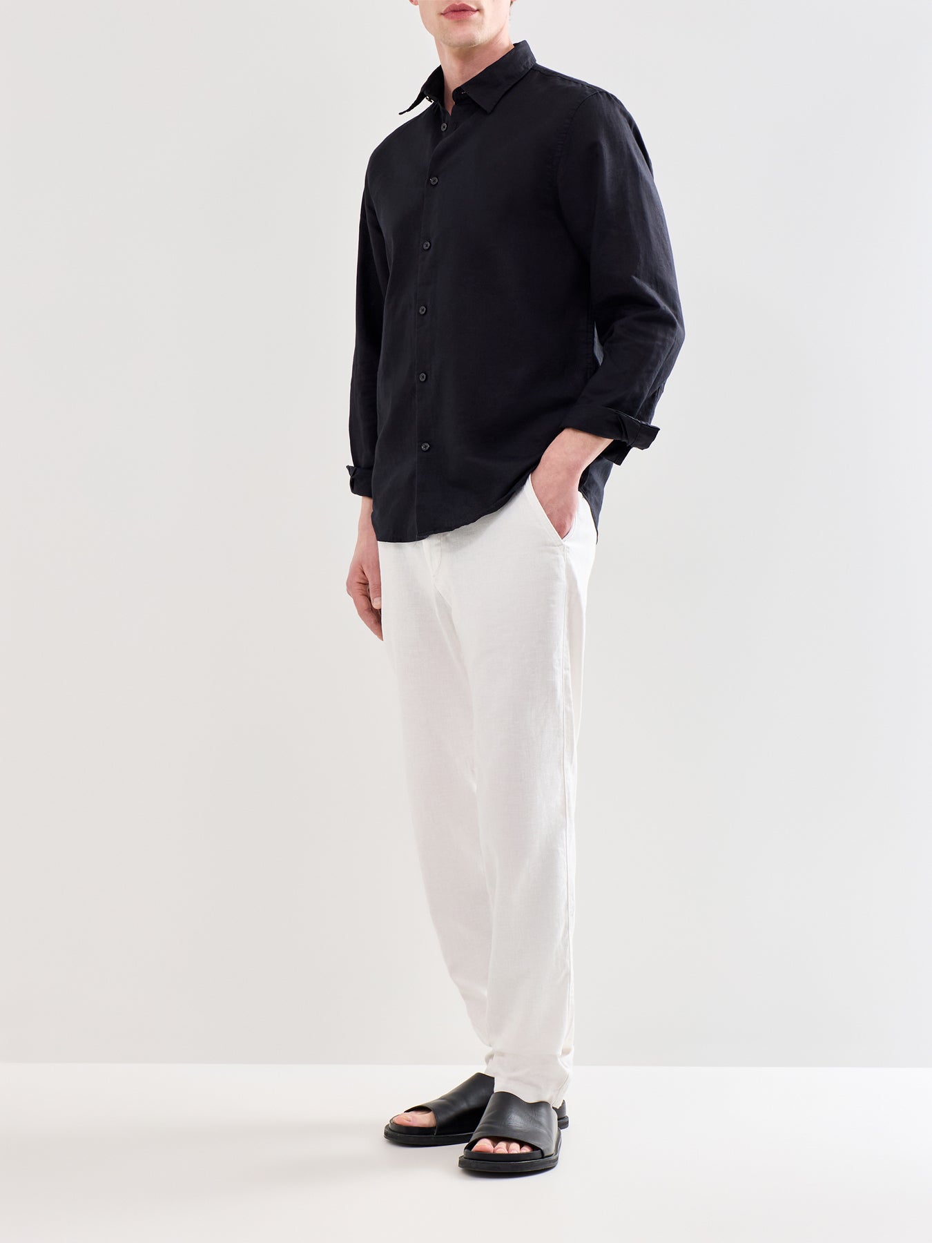 Clay Linen Blend Shirt Black