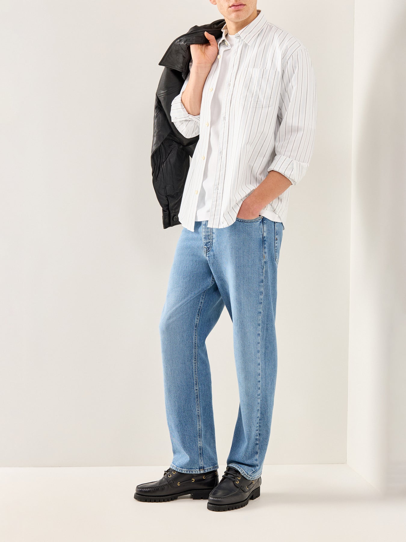 Sander Relaxed Oxford Shirt White Stripe