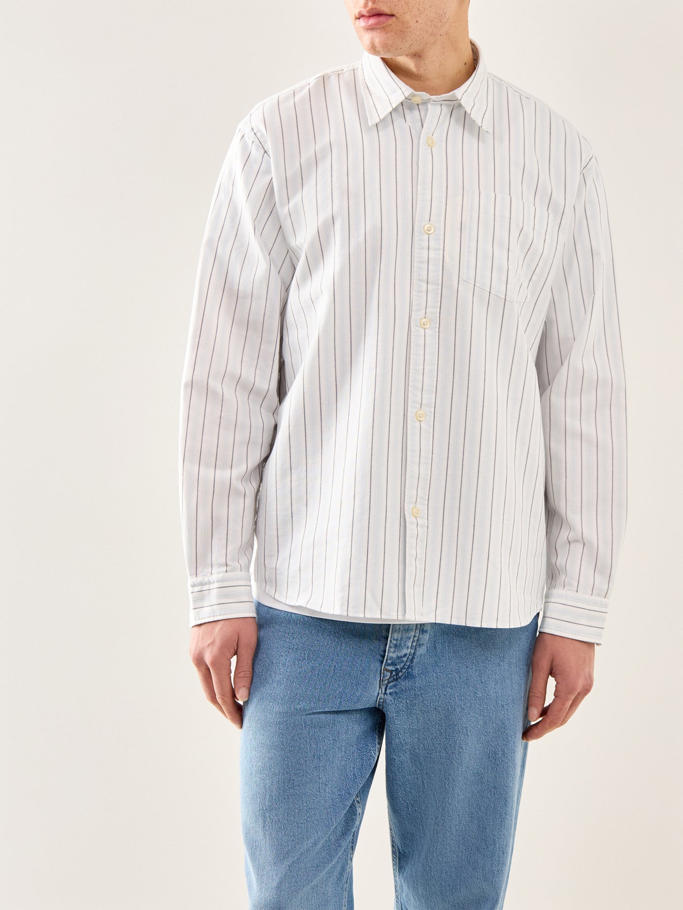 Sander Relaxed Oxford Shirt White Stripe