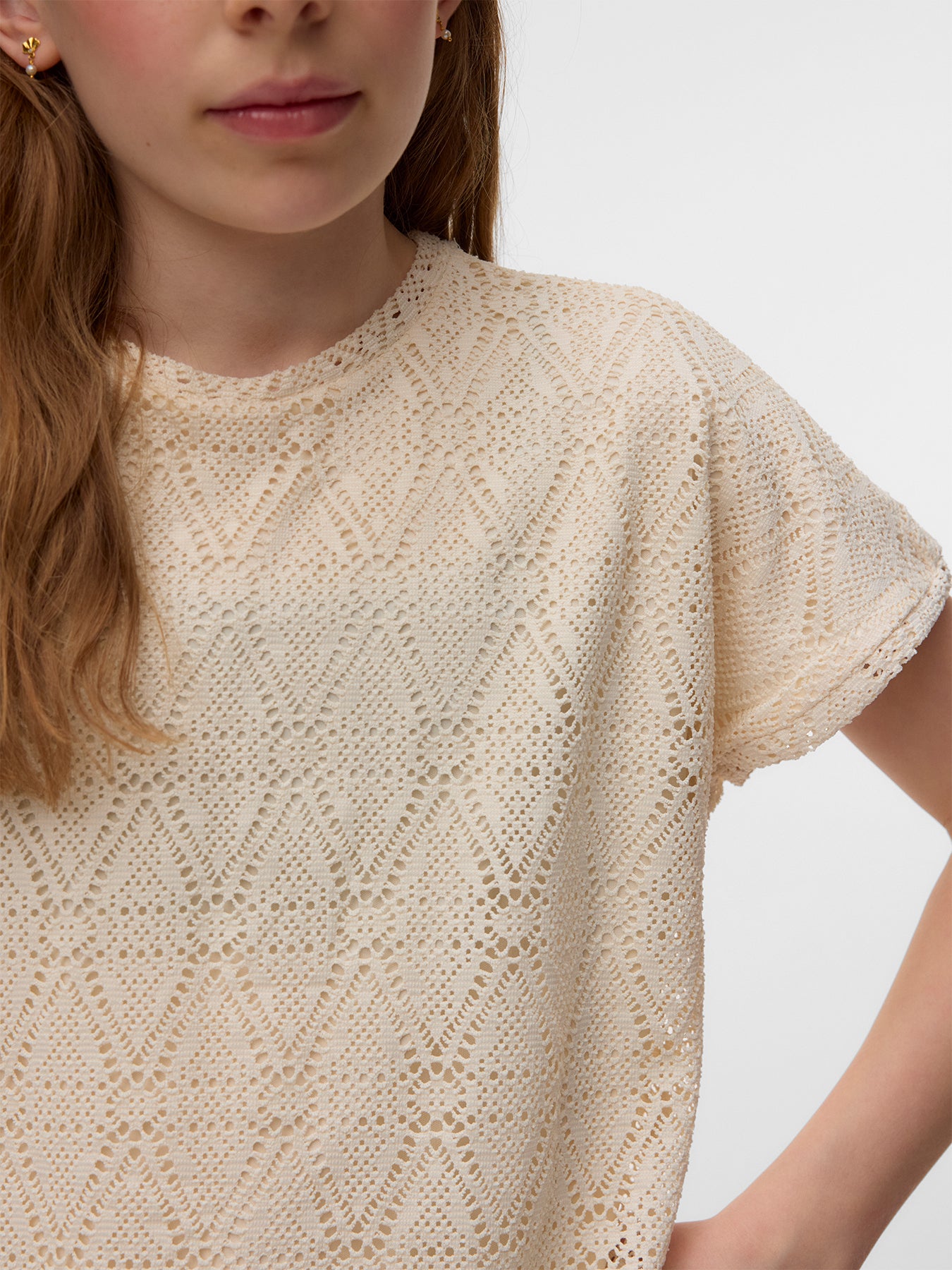 Kids’ Maya Ava Short Sleeve Top Cream