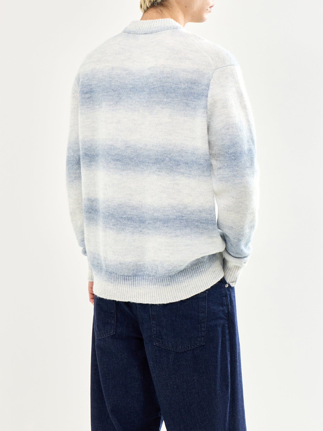 Space Dyed Crew Neck Knit Blue