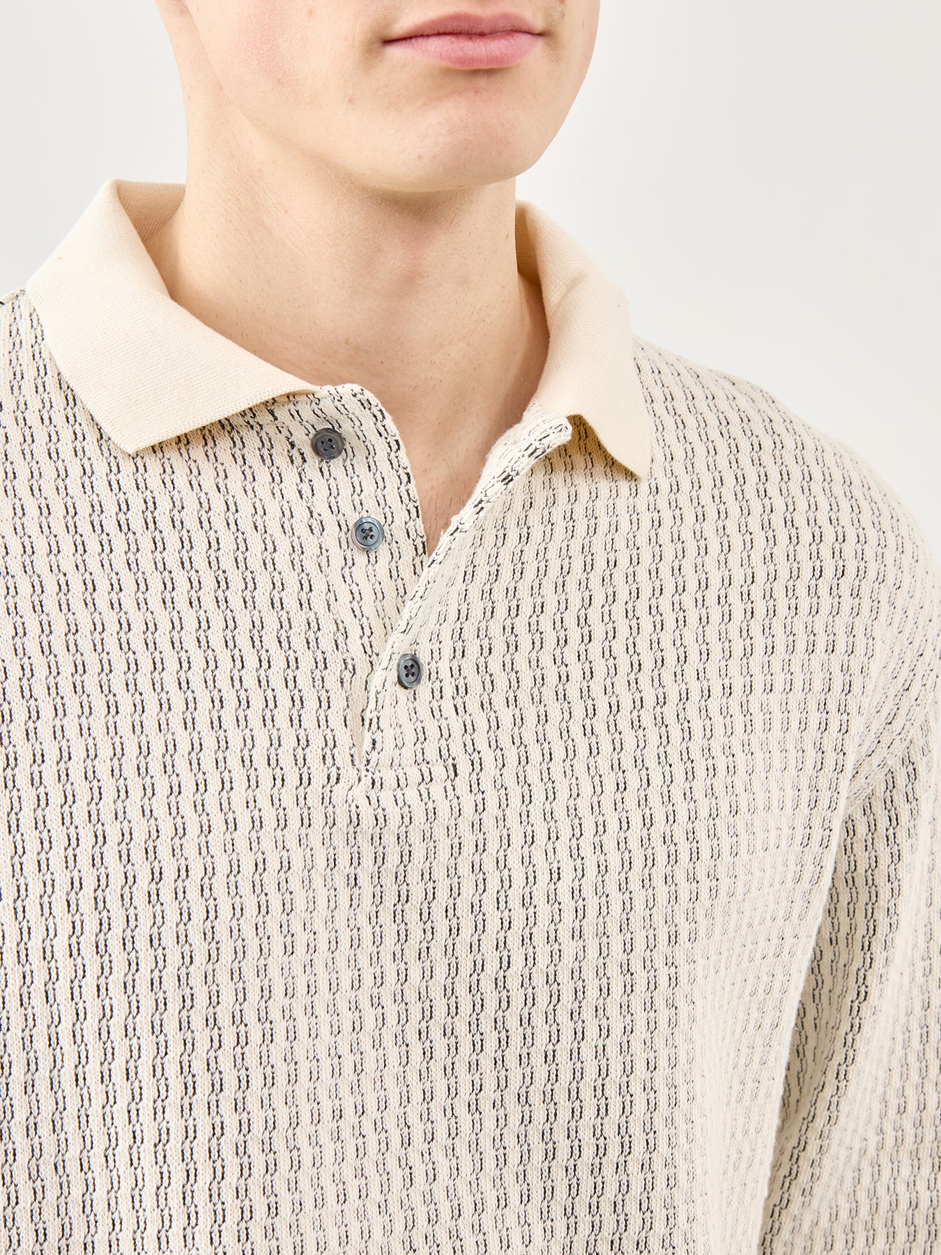 Relaxed Sweat Polo Shirt Cream