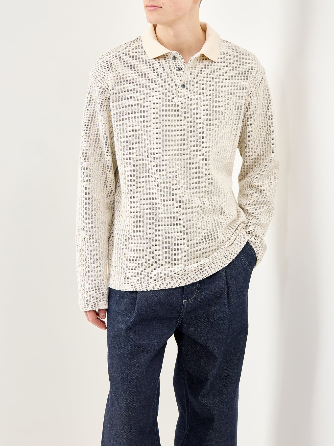 Relaxed Sweat Polo Shirt Cream