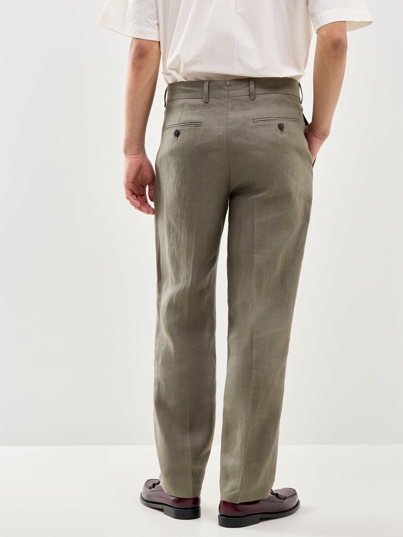 Baird Linen Trousers Olive