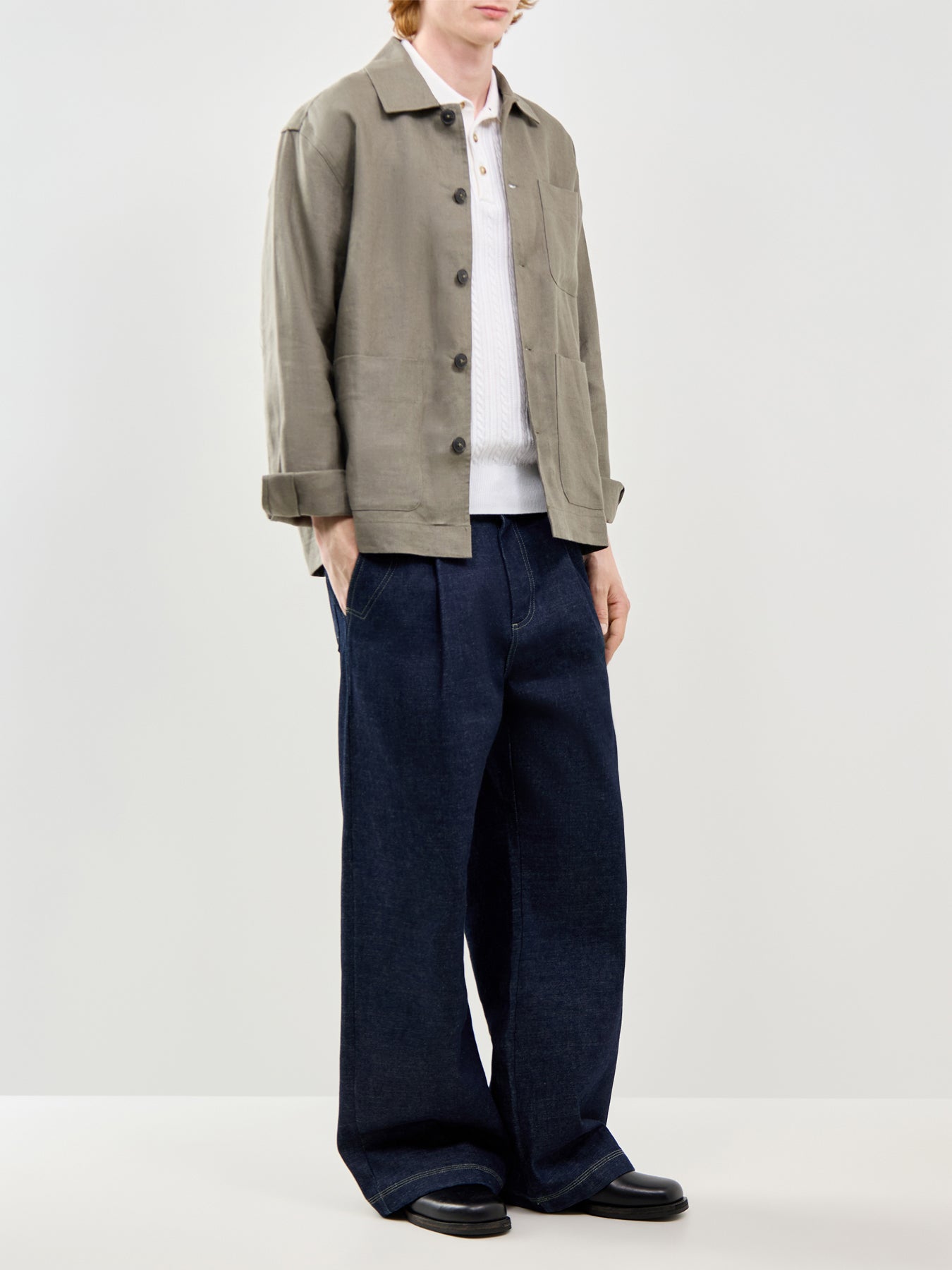 Slhregbaird Linen Overshirt Resort Olive