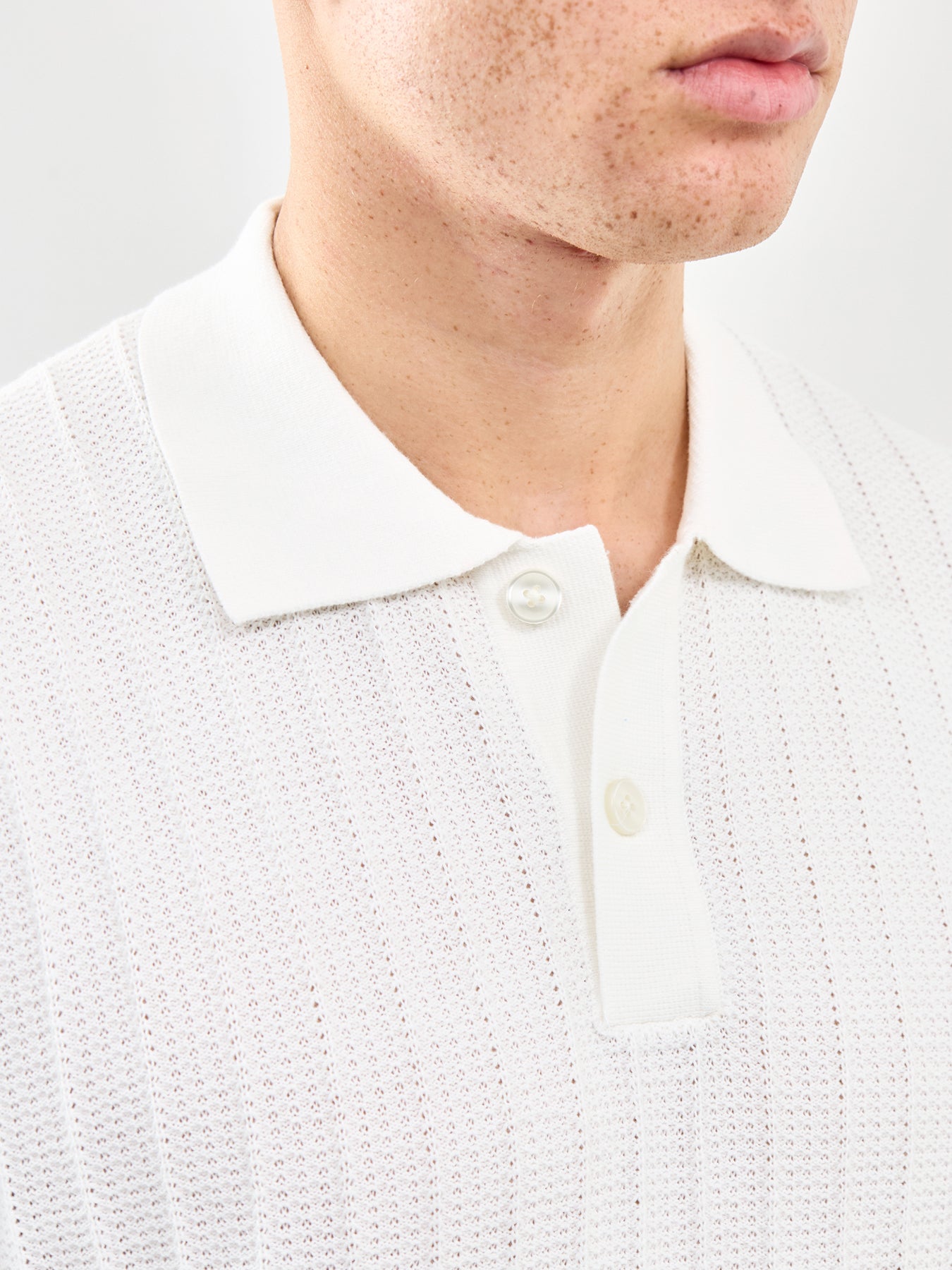 Knit Polo Shirt Cream
