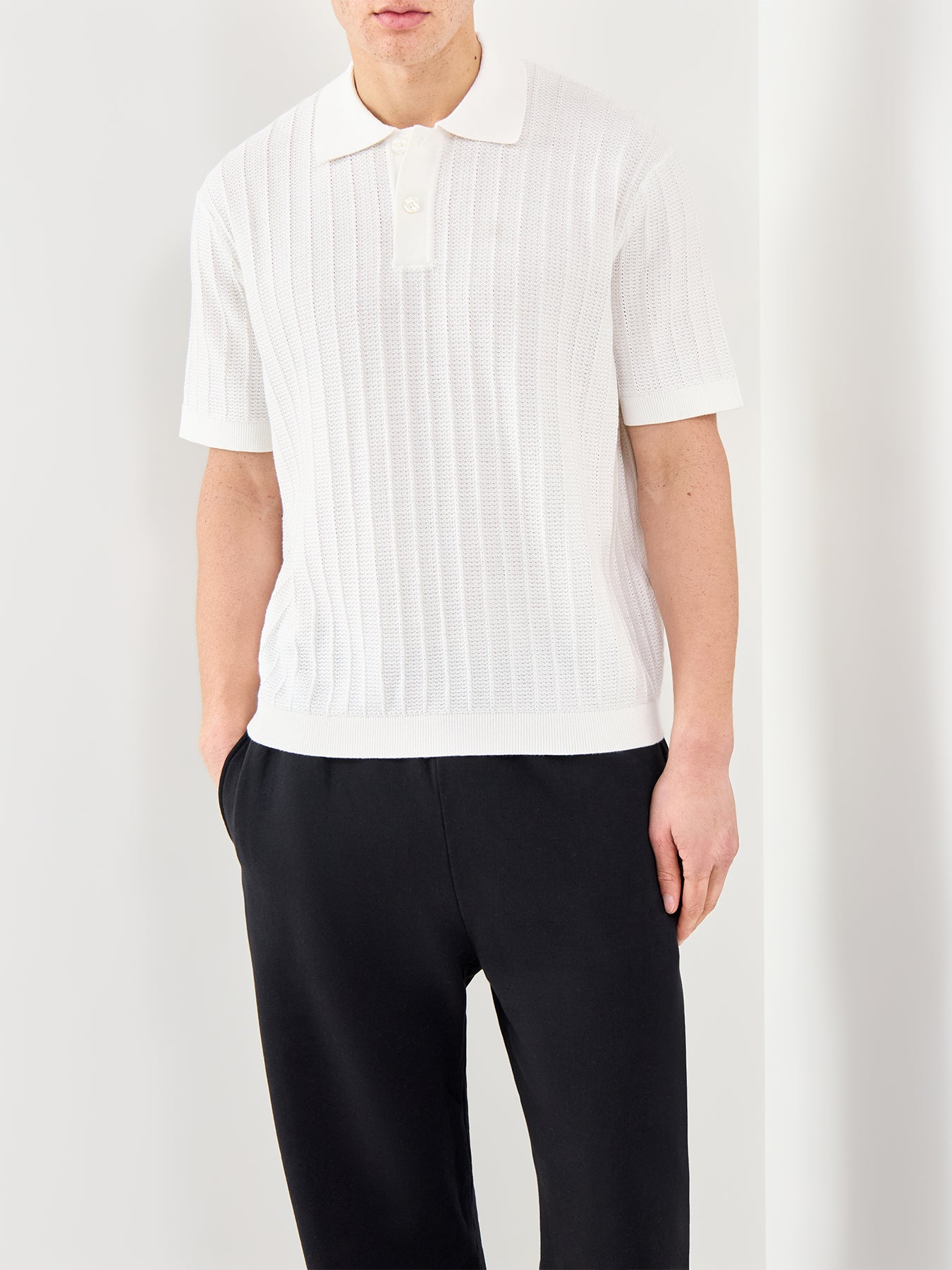 Knit Polo Shirt Cream