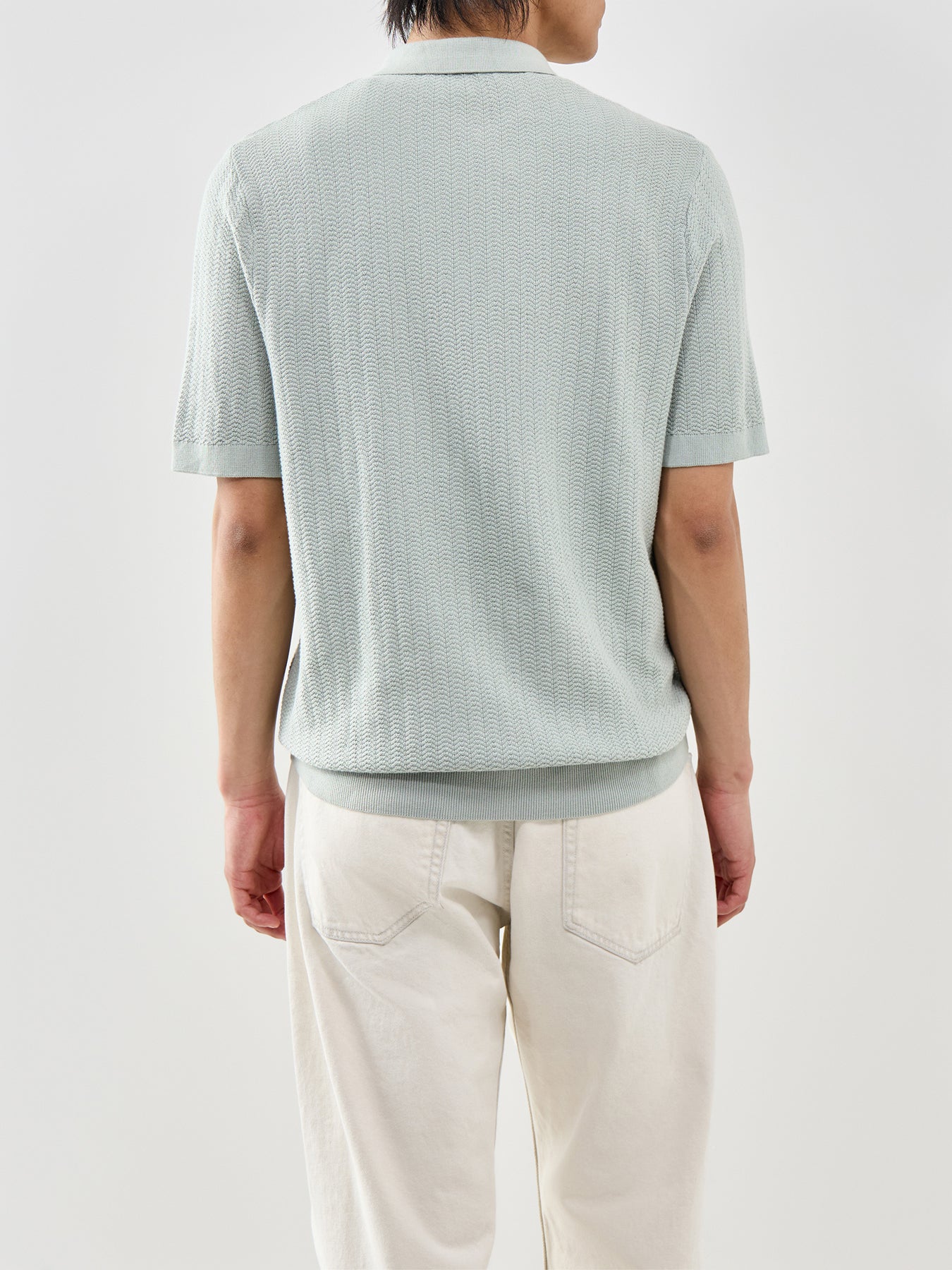 Slhcran Ss Knit Structure Zip Polo Noos