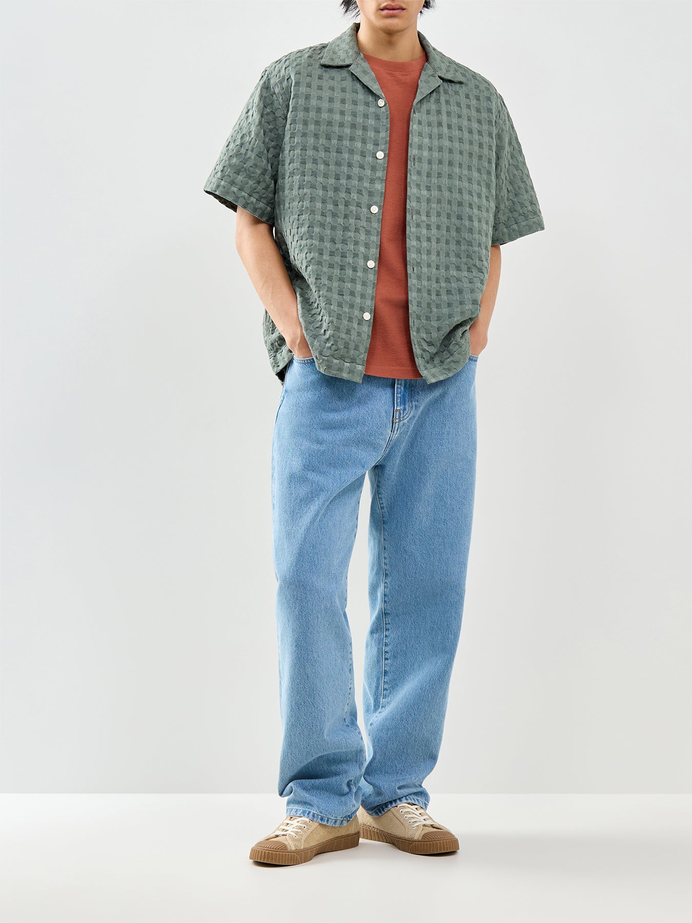 Monty Texture Short Sleeve Shirt Green