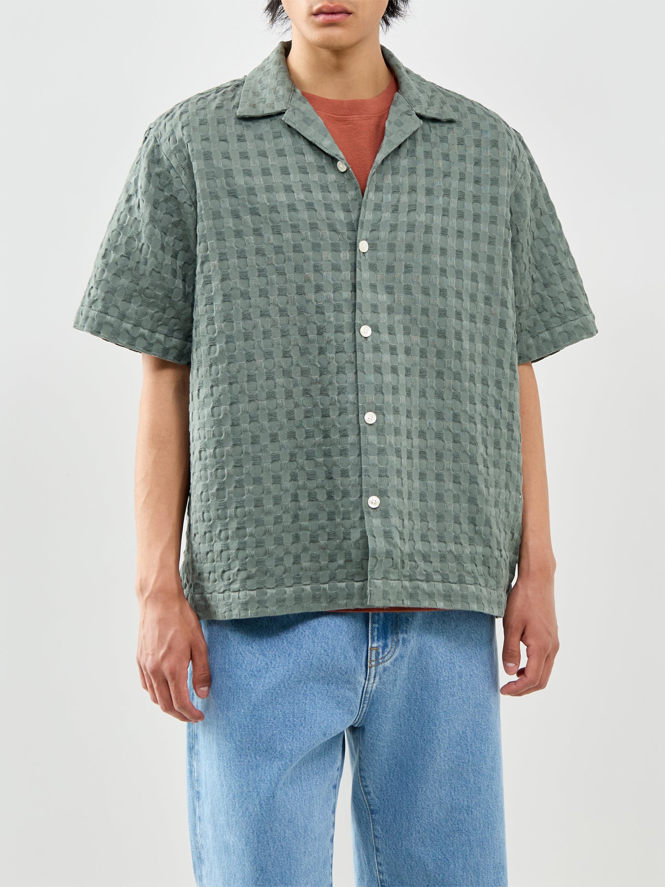 Monty Texture Short Sleeve Shirt Green