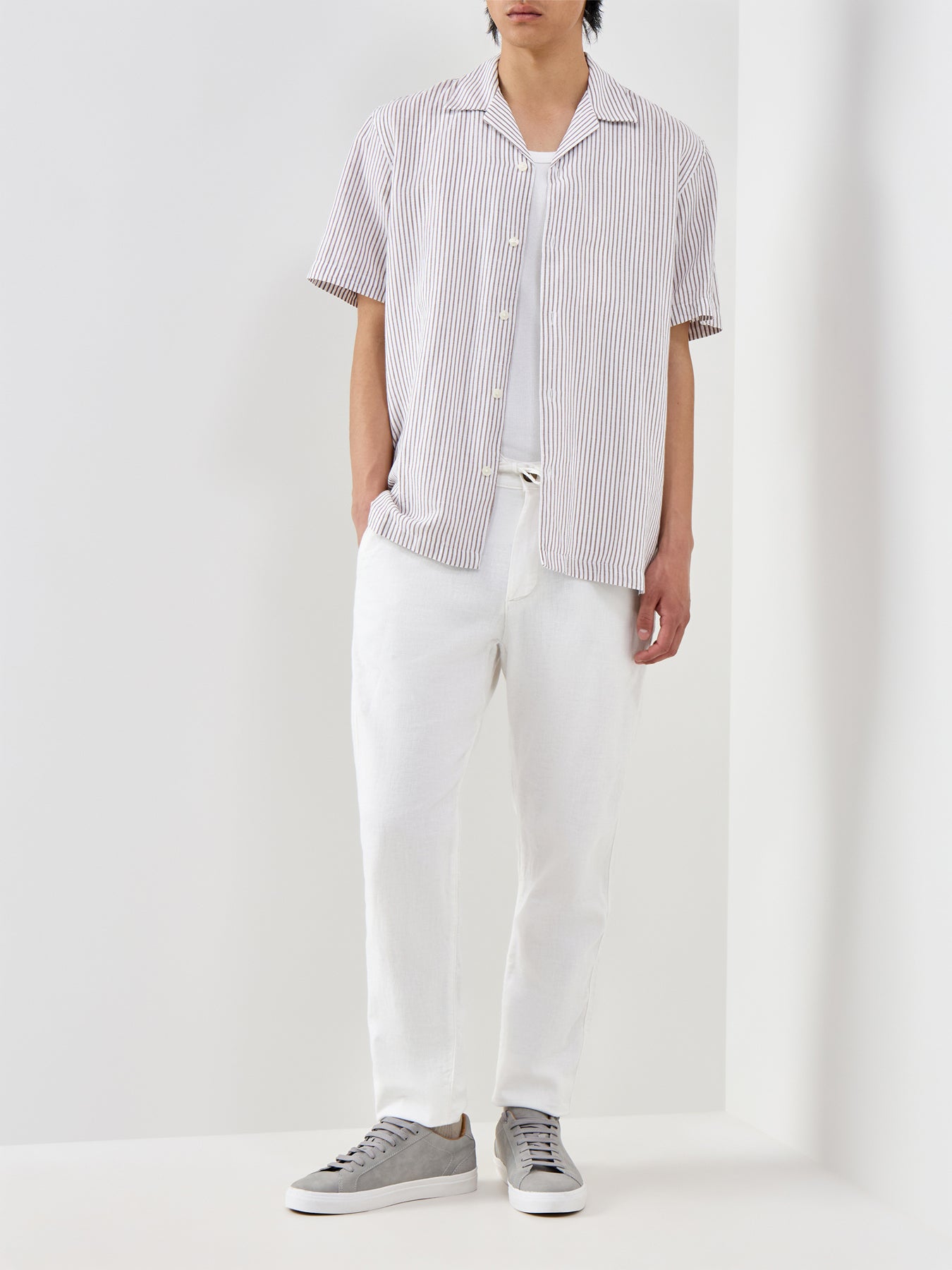 Slhregclay Linen Blend Ss Shirt Resort
