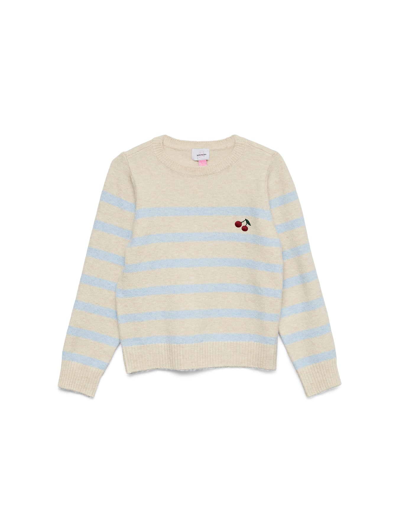 Kids’ Offy Embroidered Long Sleeve Knit White