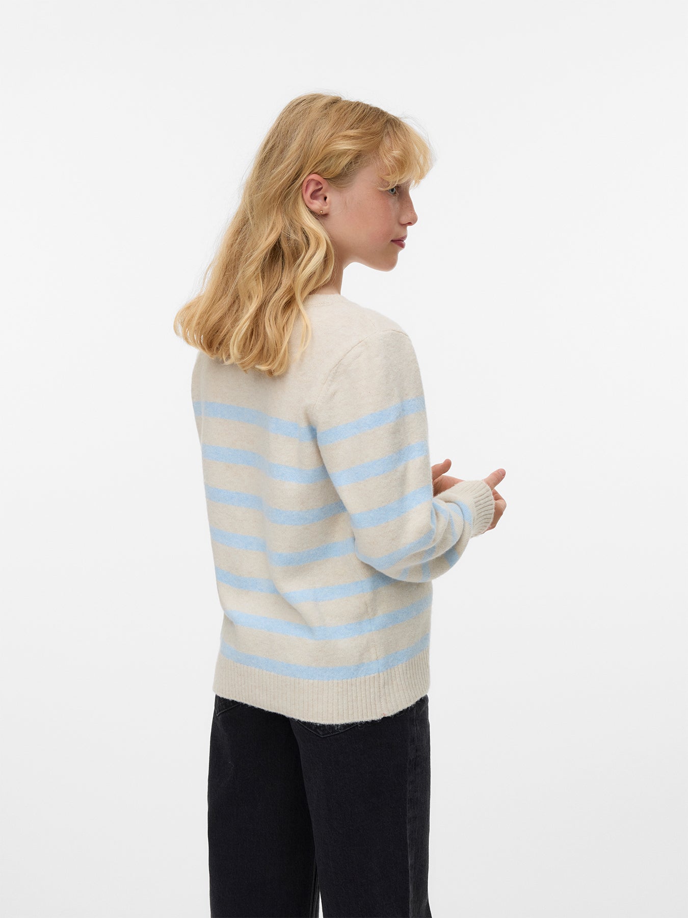 Kids’ Offy Embroidered Long Sleeve Knit White