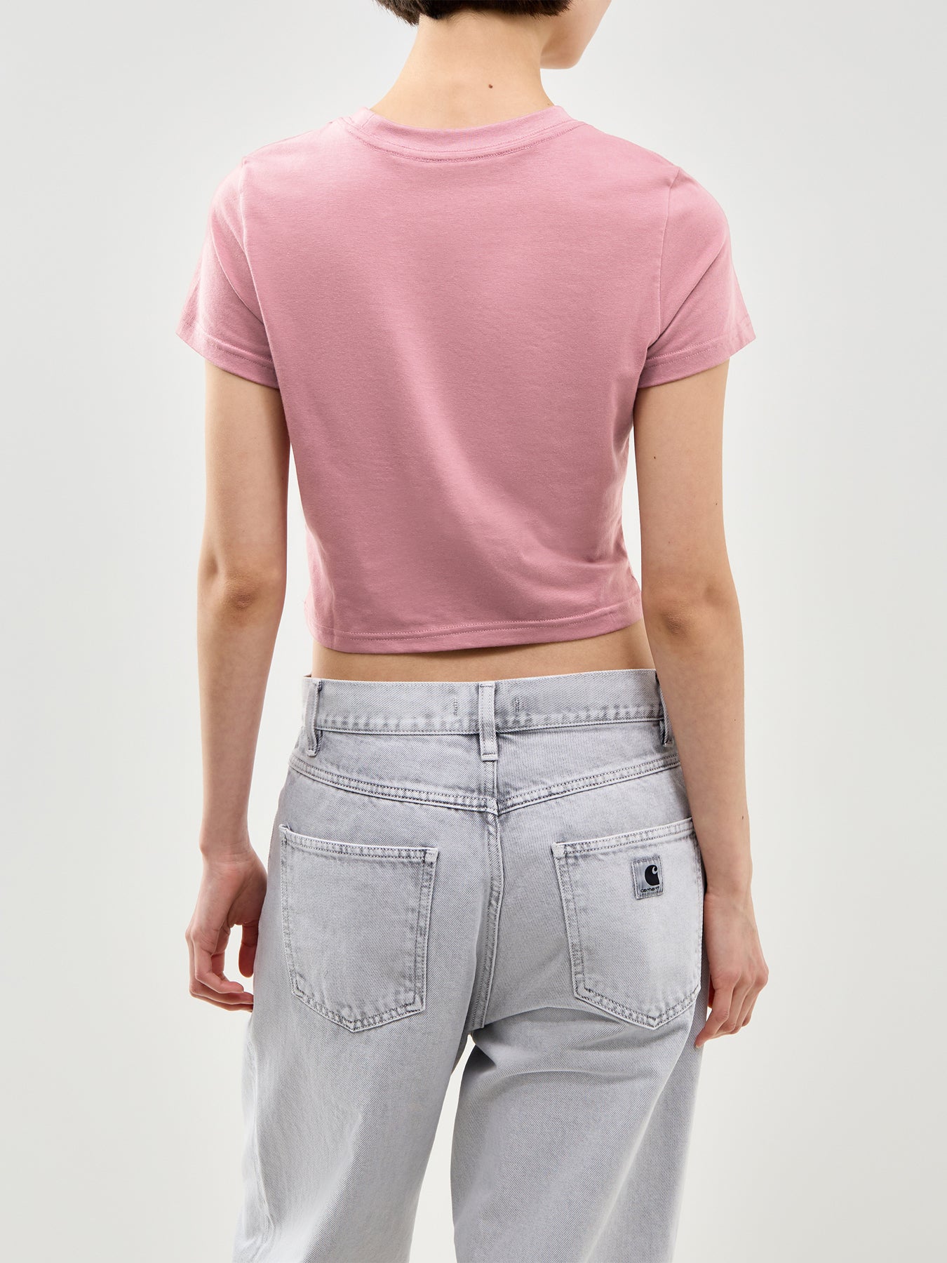Wing Crystal Crew Neck T-Shirt Pink