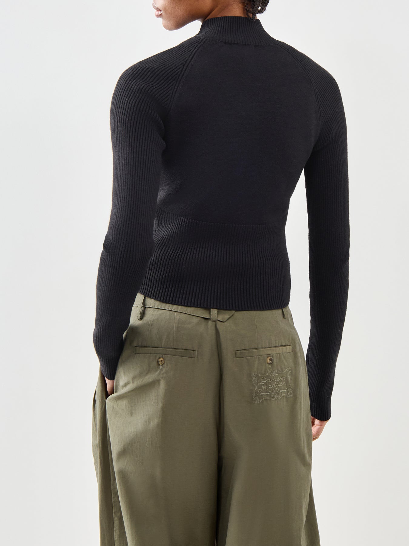 Crystal Zip Up Sweater Black