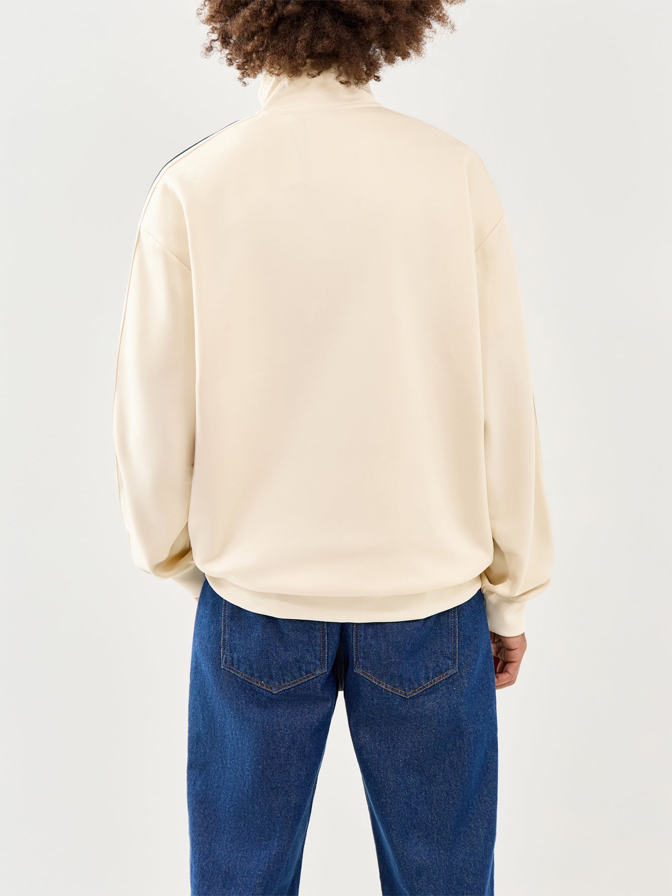 Onsriber Zip Stripe Track Sweatshirt Cream