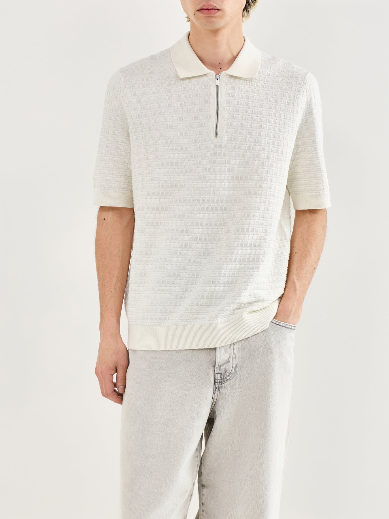 Menu Structure Polo Shirt Beige