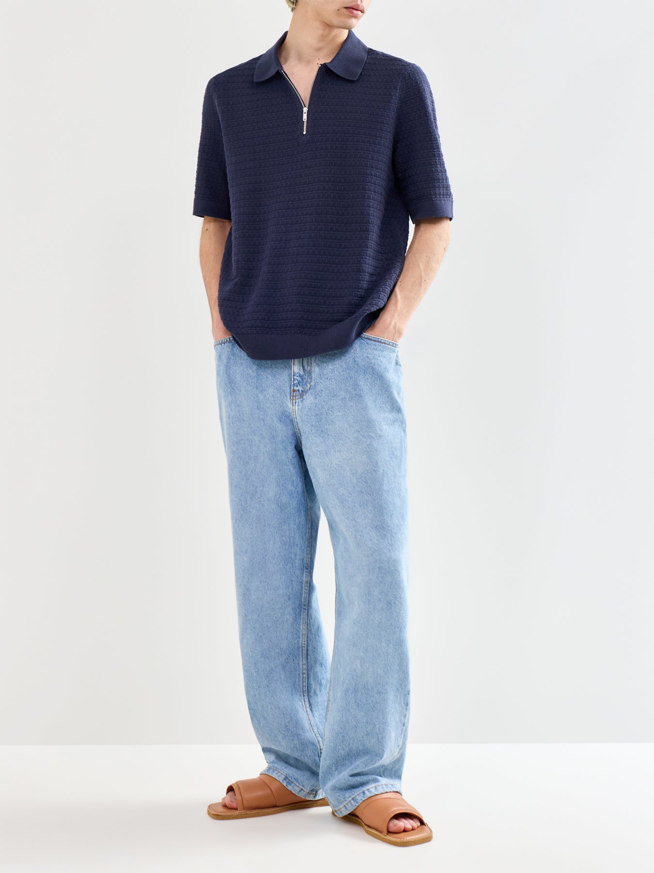 Menu Structure Polo Shirt Blue