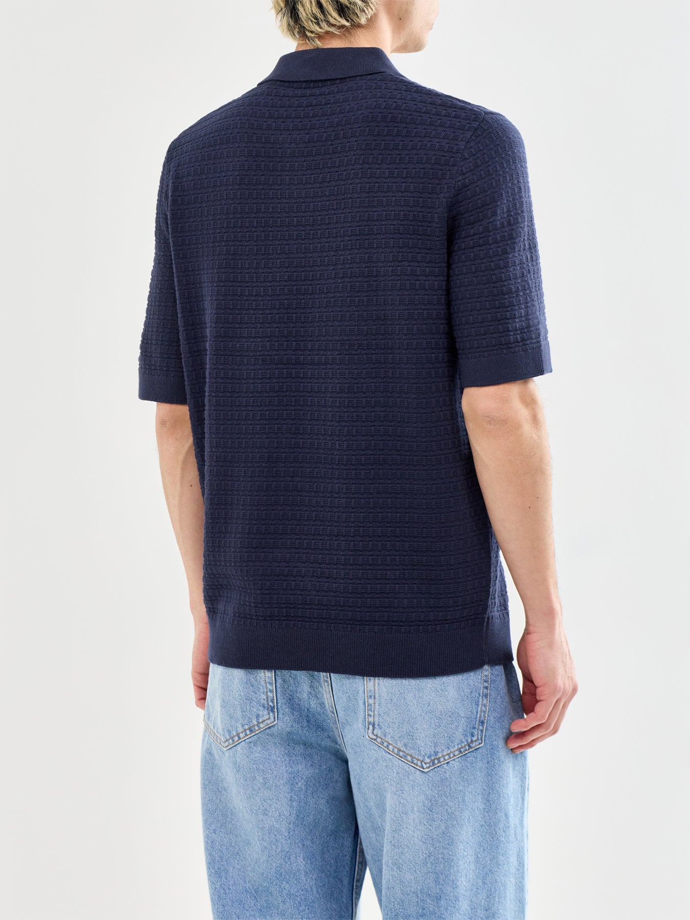 Menu Structure Polo Shirt Blue