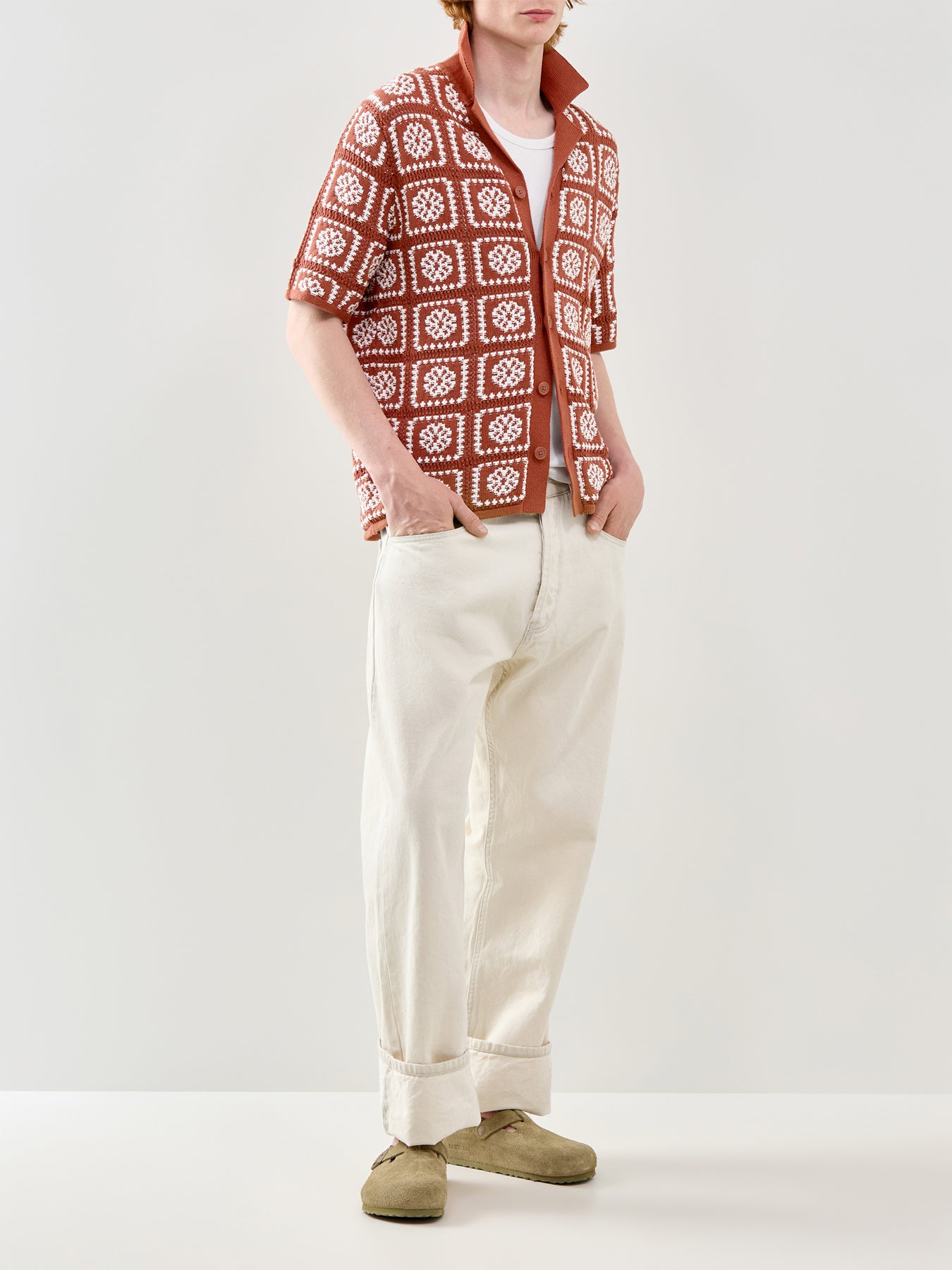 Relaxed Short Sleeve Shirt Cream