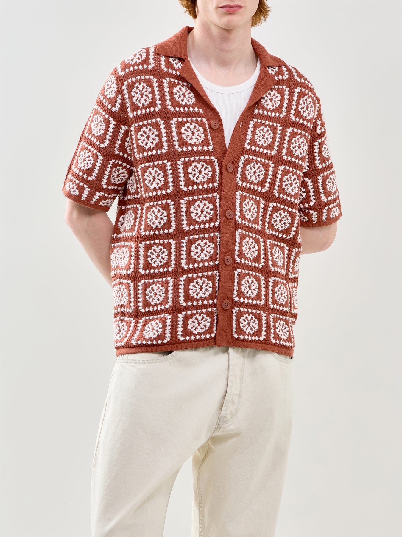 Relaxed Short Sleeve Shirt Cream