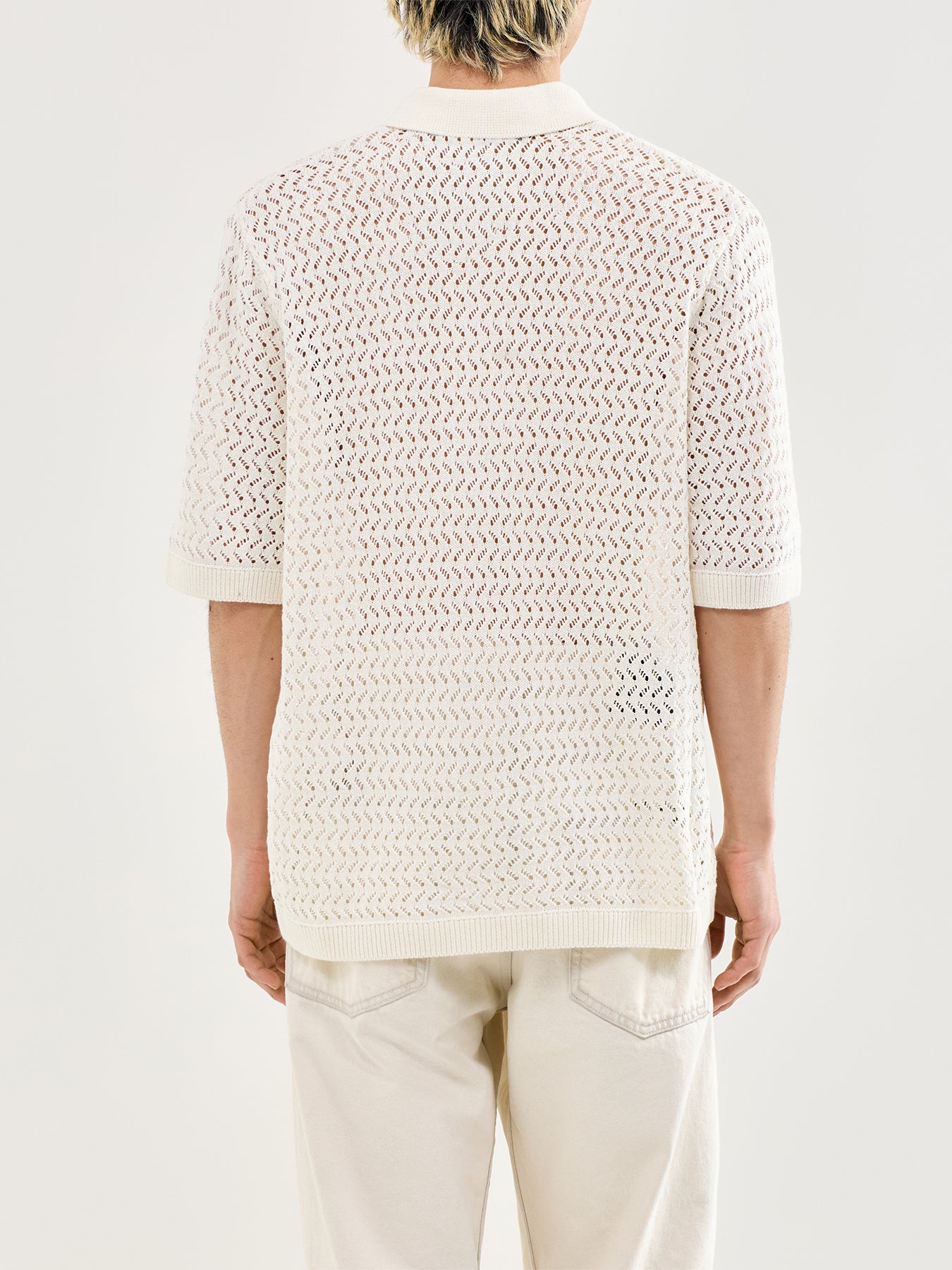 Nyle Split Polo Shirt Cream