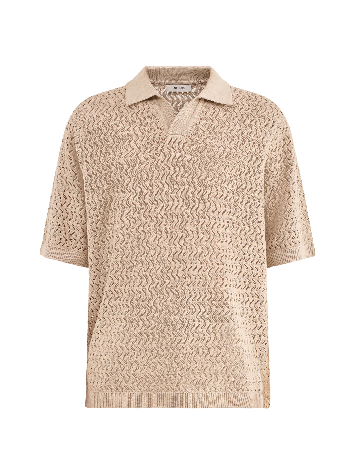 Nyle Split Polo Shirt Beige