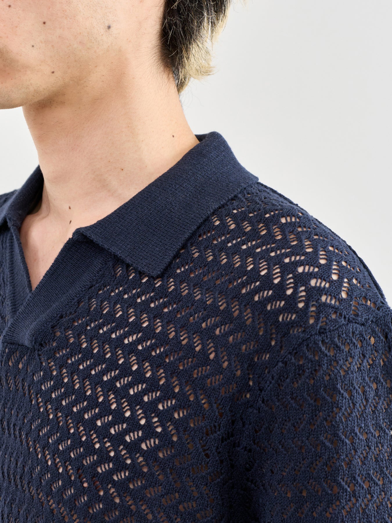 Nyle Split Polo Shirt Navy