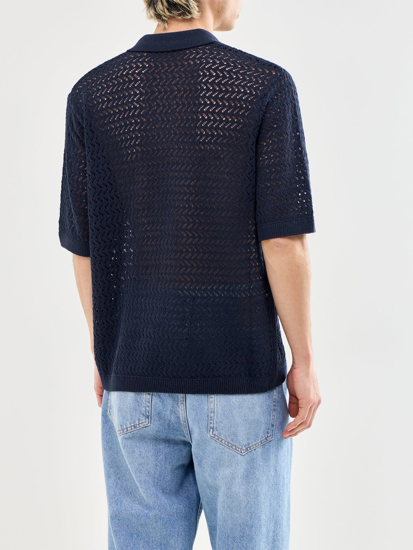 Nyle Split Polo Shirt Navy
