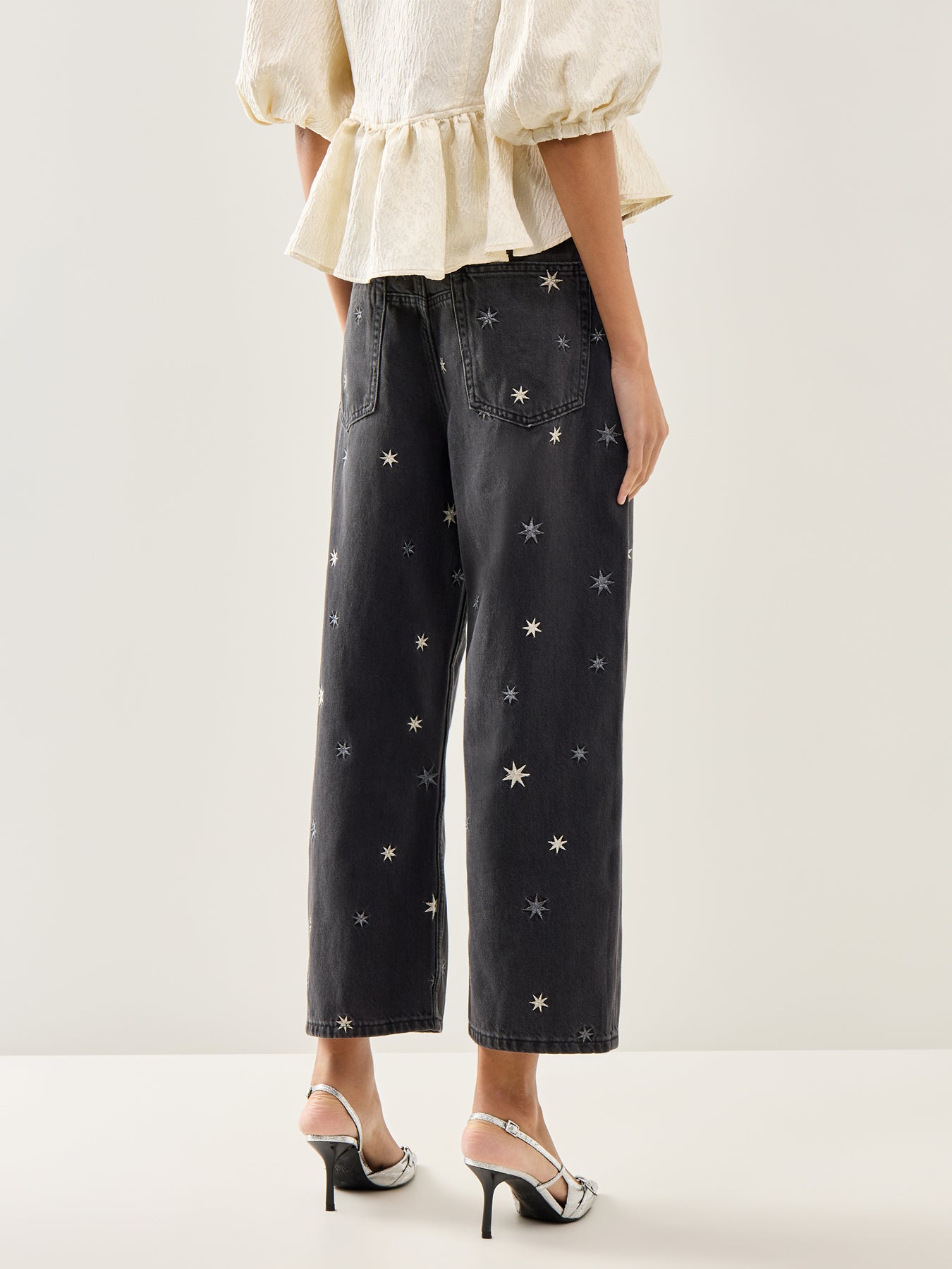 Deep Trance Shine Embroidered Trouser Black
