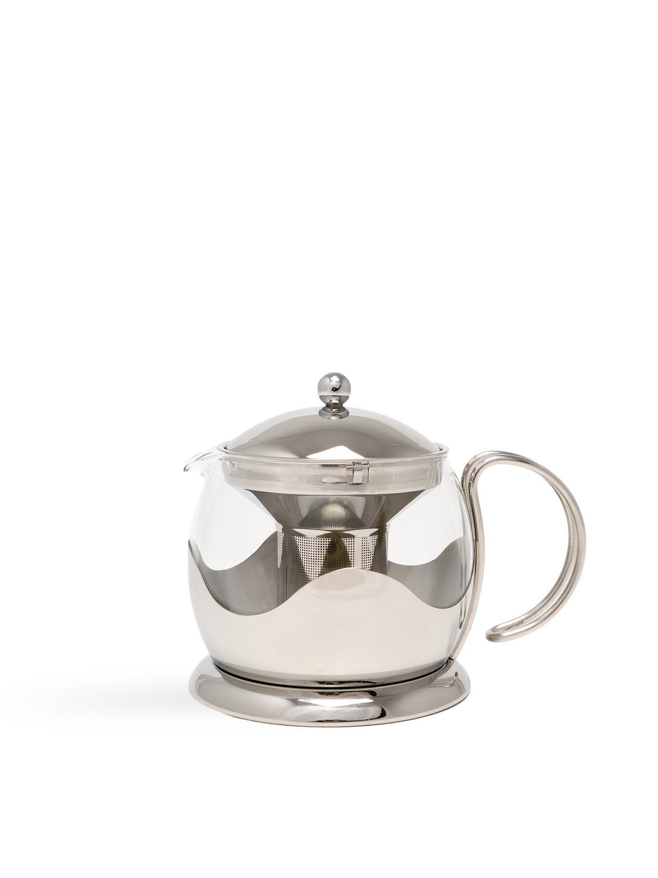 Izmir Glass Infuser Teapot 4 Cup Silver