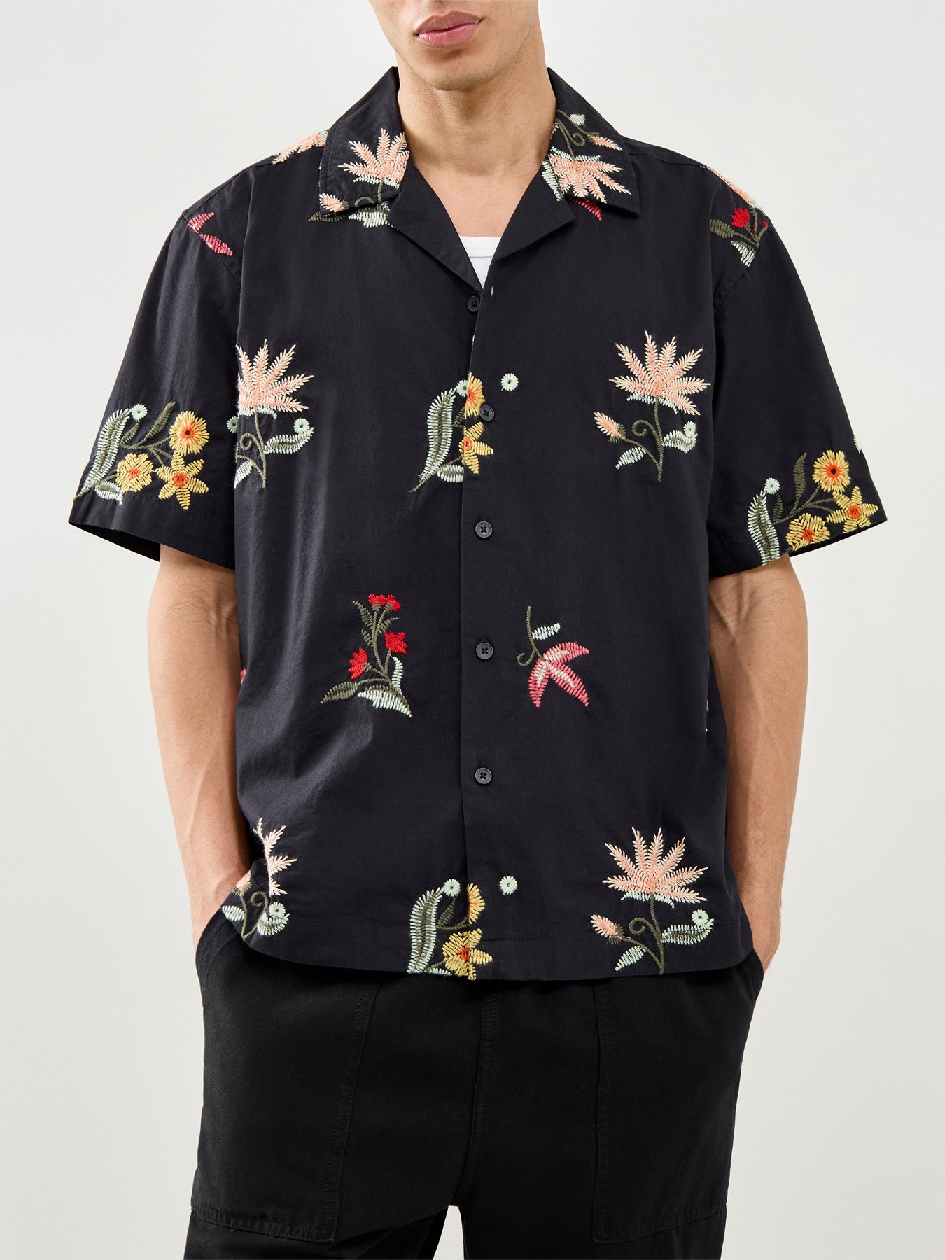 Edward Relaxed Short Sleeve Shirt Black