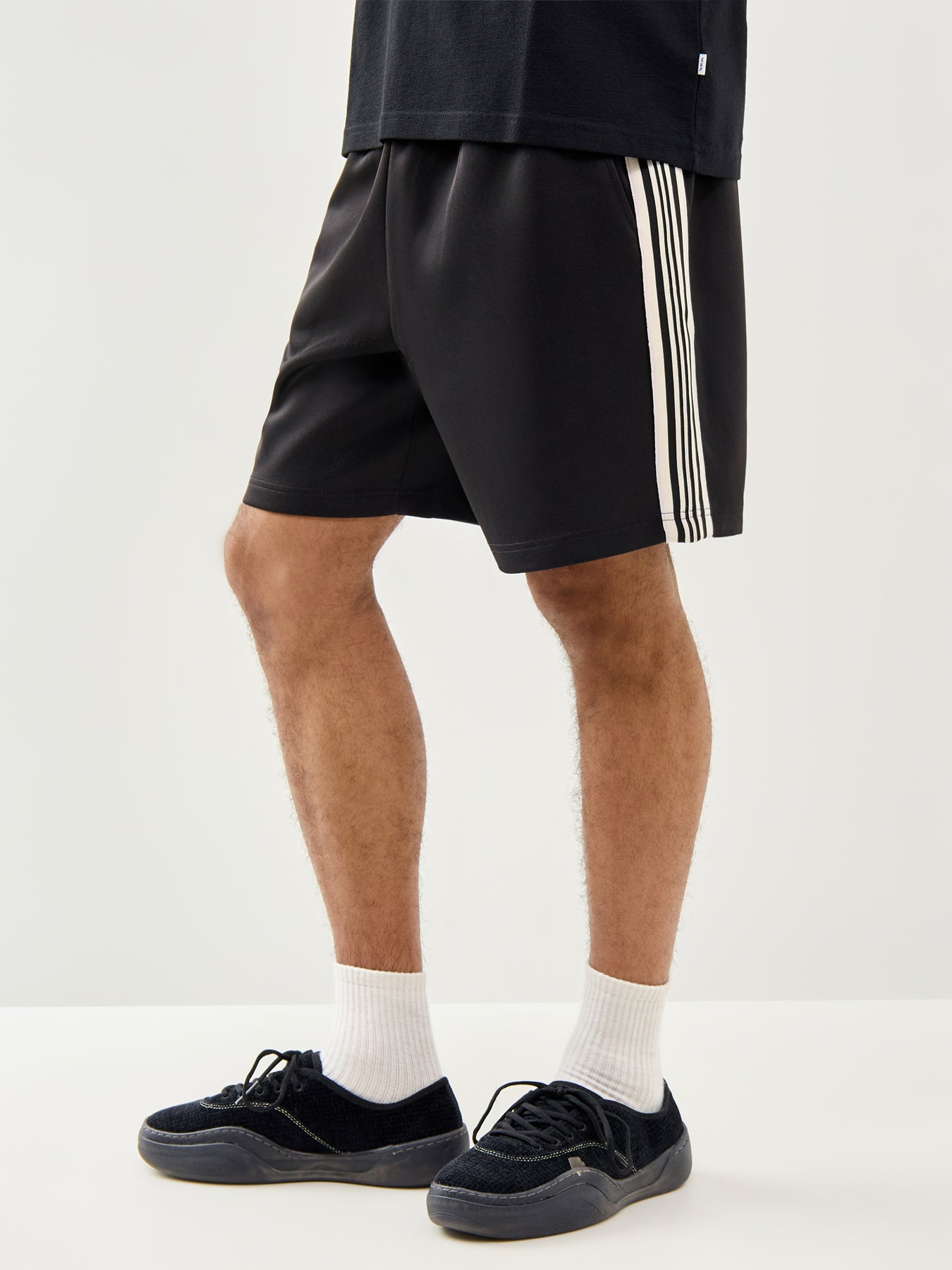 Relaxed Track Sweatshorts Black