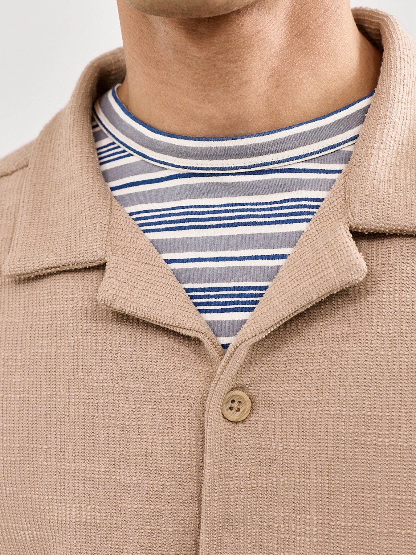 Andre Relaxed Short Sleeve Shirt Beige