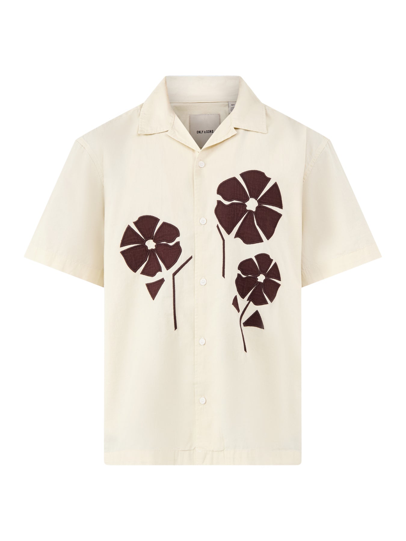 Seeren Embroidered Short Sleeve Shirt Cream