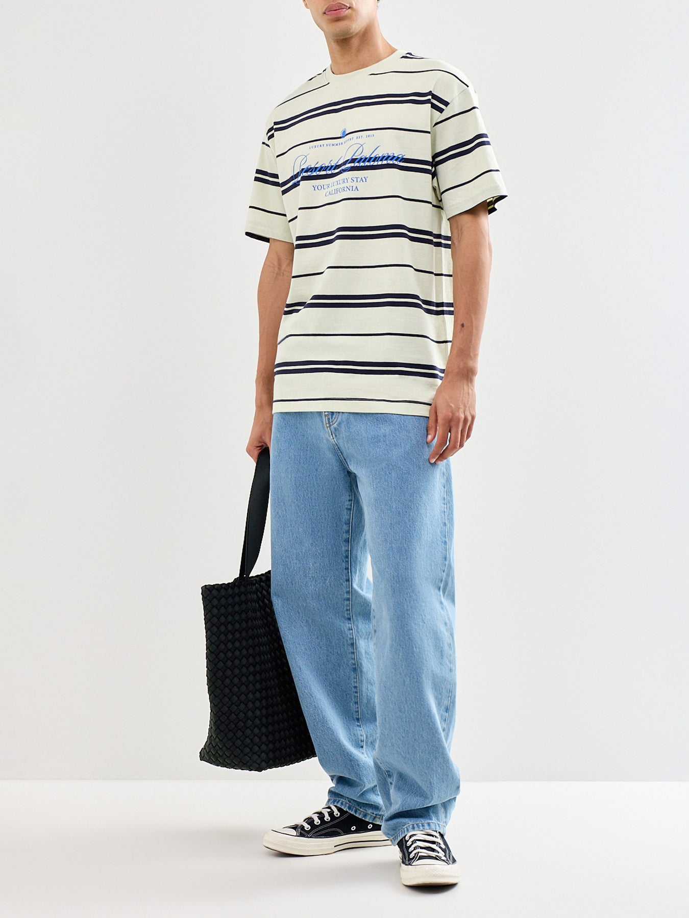 Fred Stripe Print T-Shirt Green