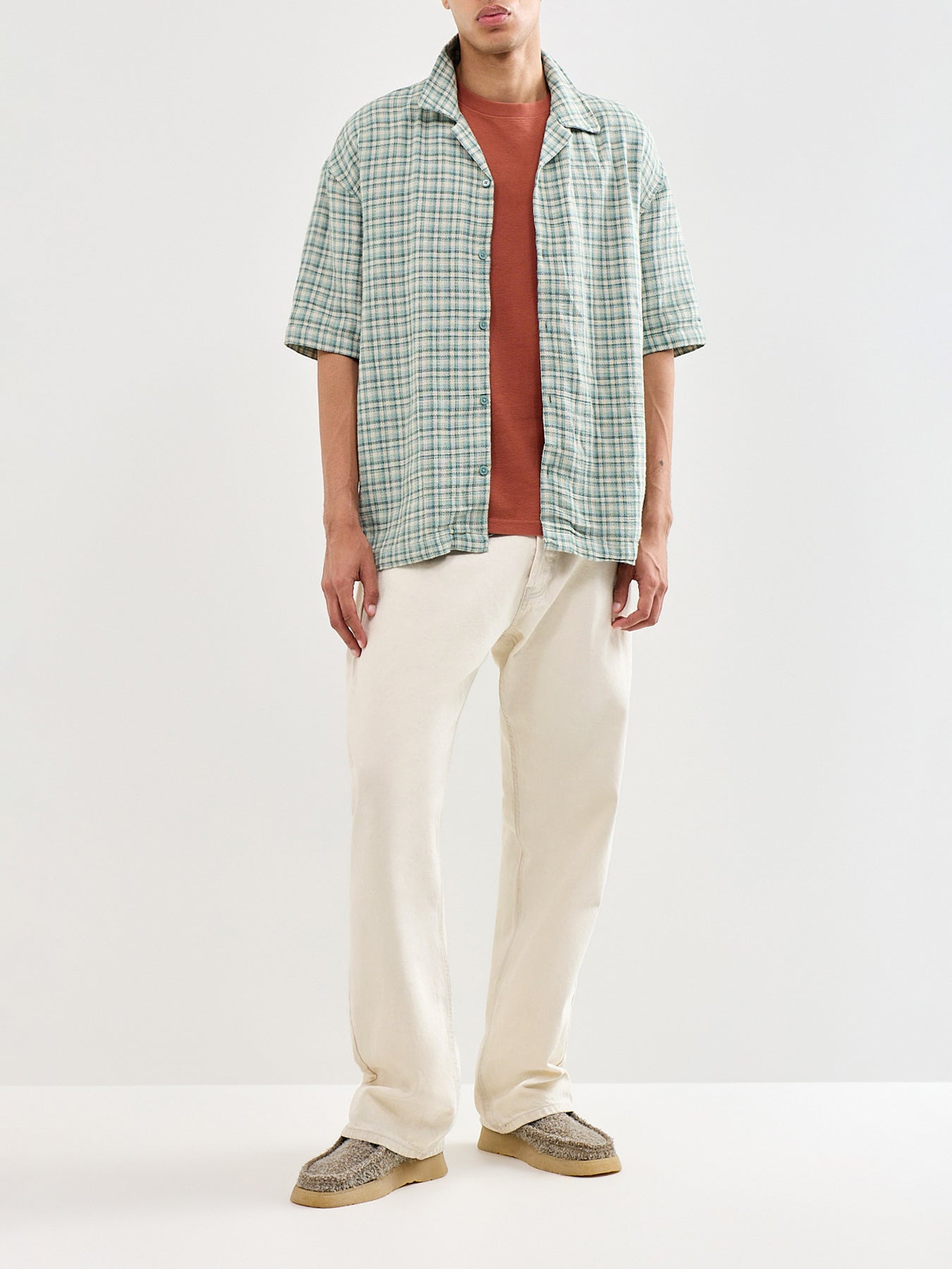 Trev Structured Check Shirt Green
