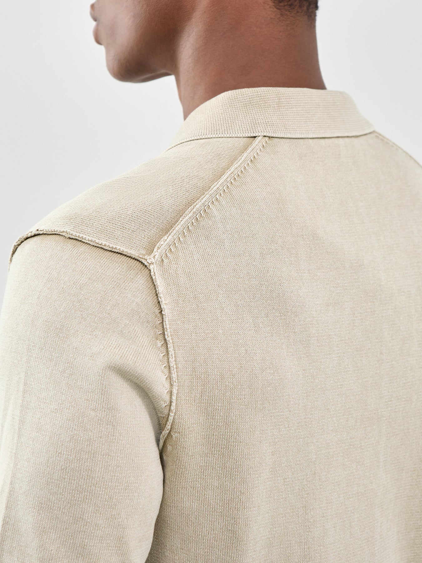 Garson Short Sleeve Knit Polo Shirt Beige
