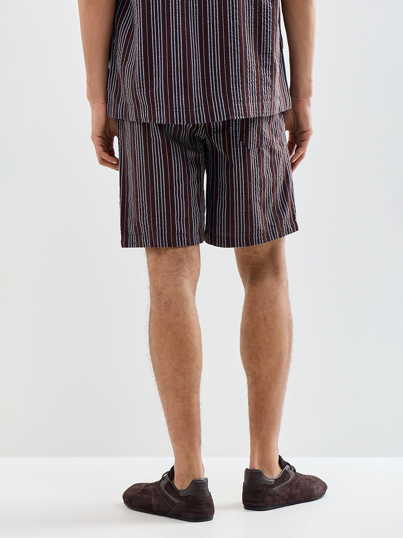 Seersucker Jogger Shorts Blue